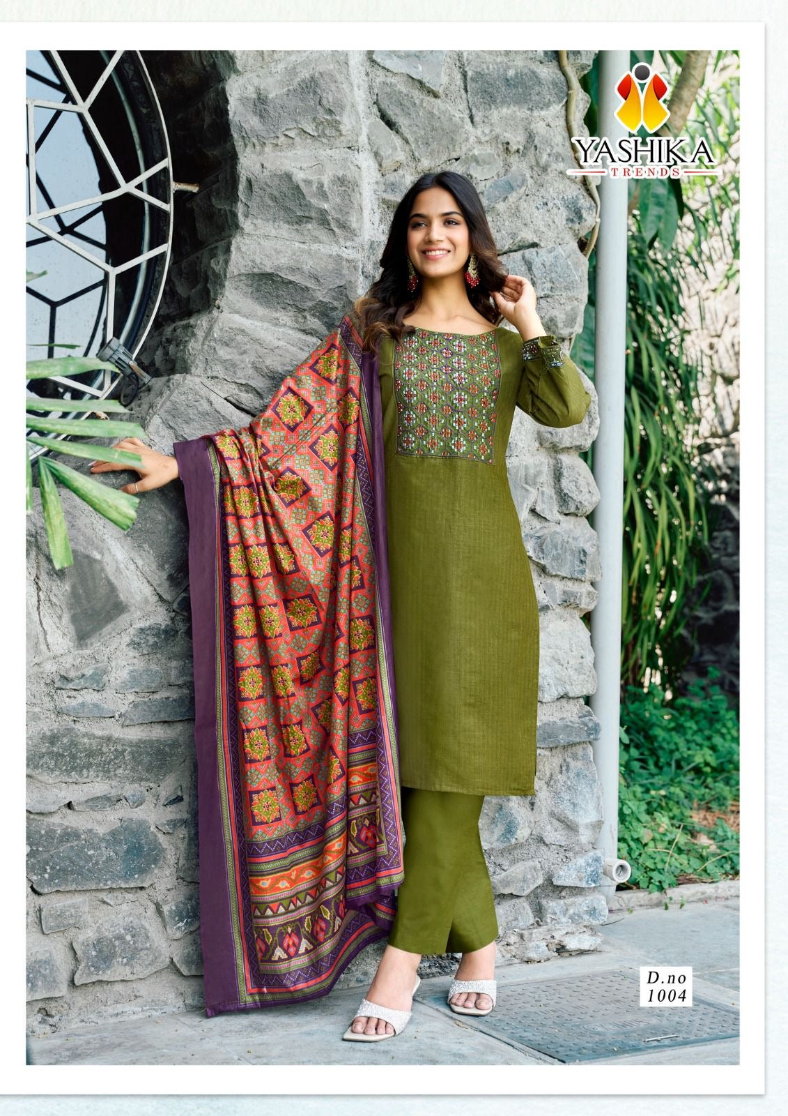 Yashika trends shanaya embroidery work cotton salwar suits wholesaler - jilaniwholesalesuit