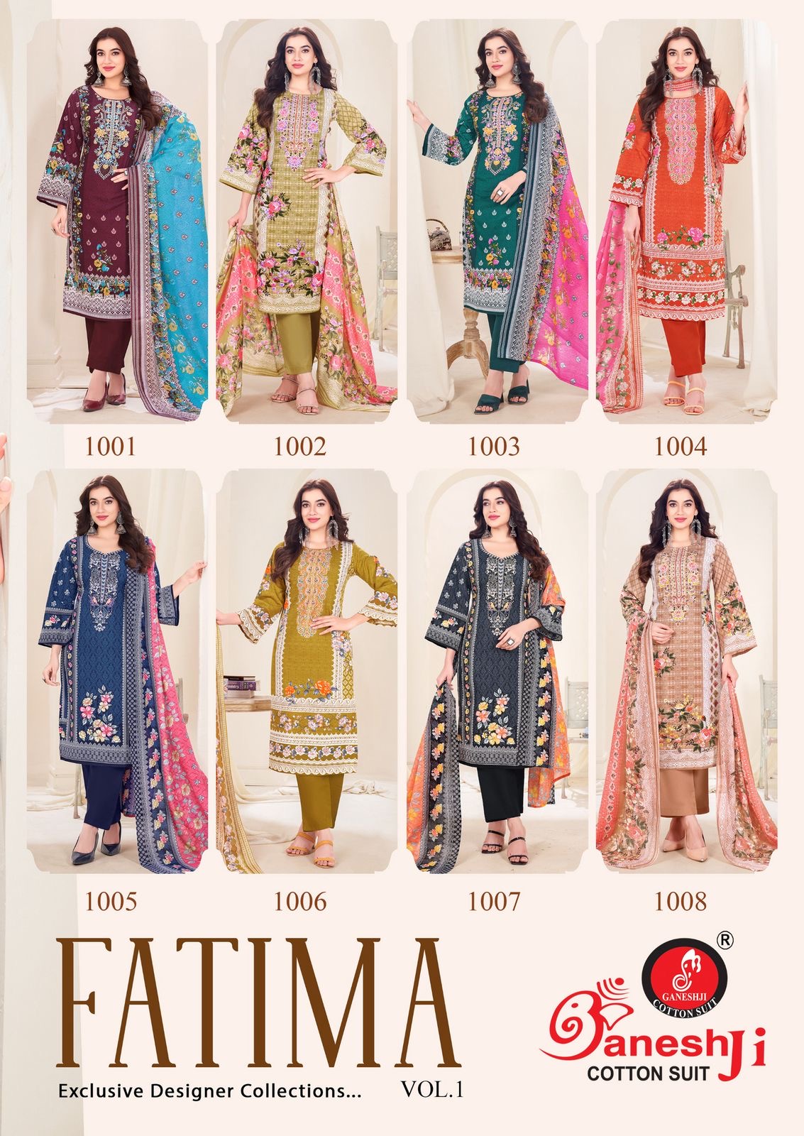Ganeshji cotton suit fatima vol 1 cotton Pakistani suits catalog - jilaniwholesalesuit