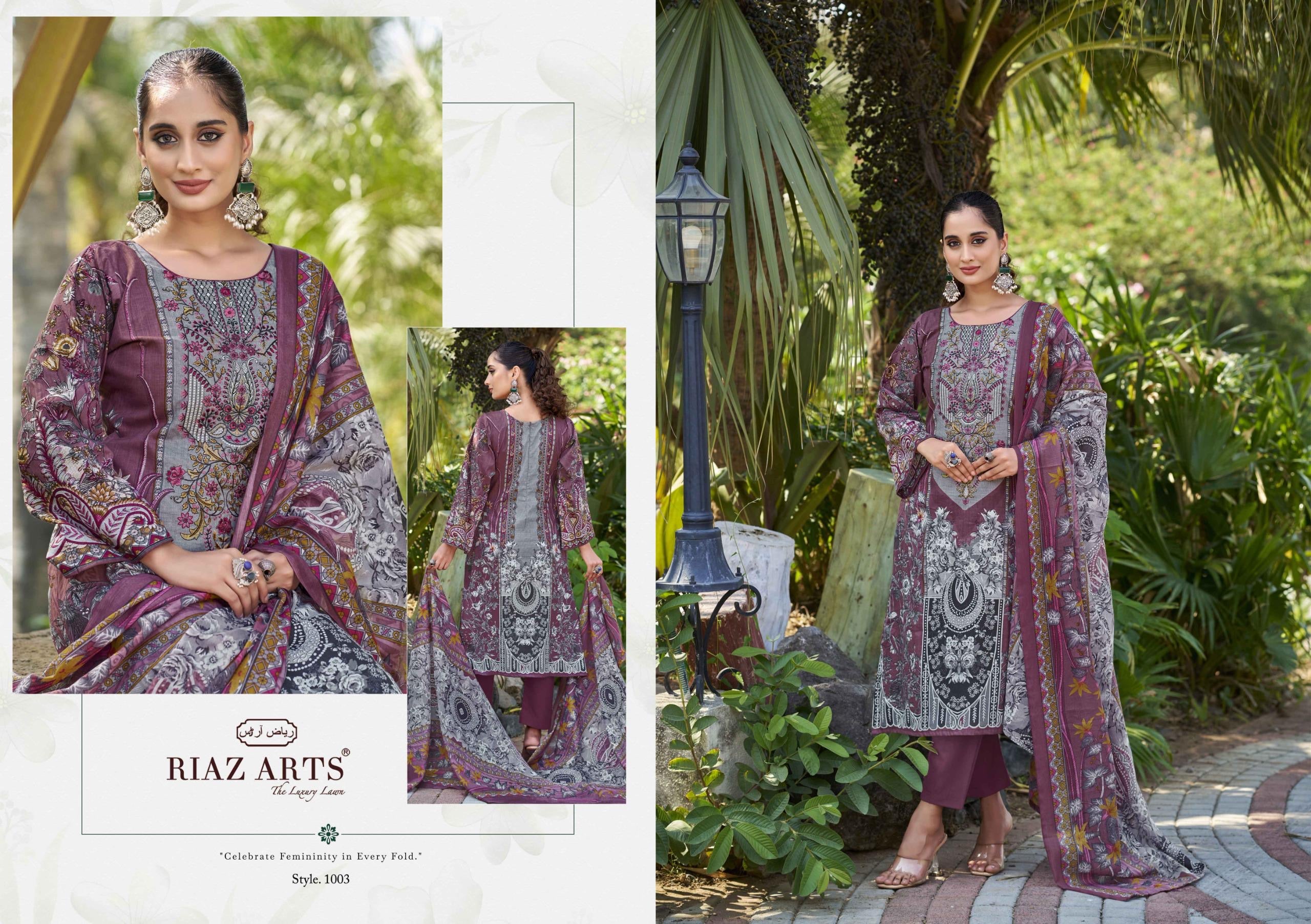 Riaz arts musafir karachi cotton salwar suits wholesale supplier Surat