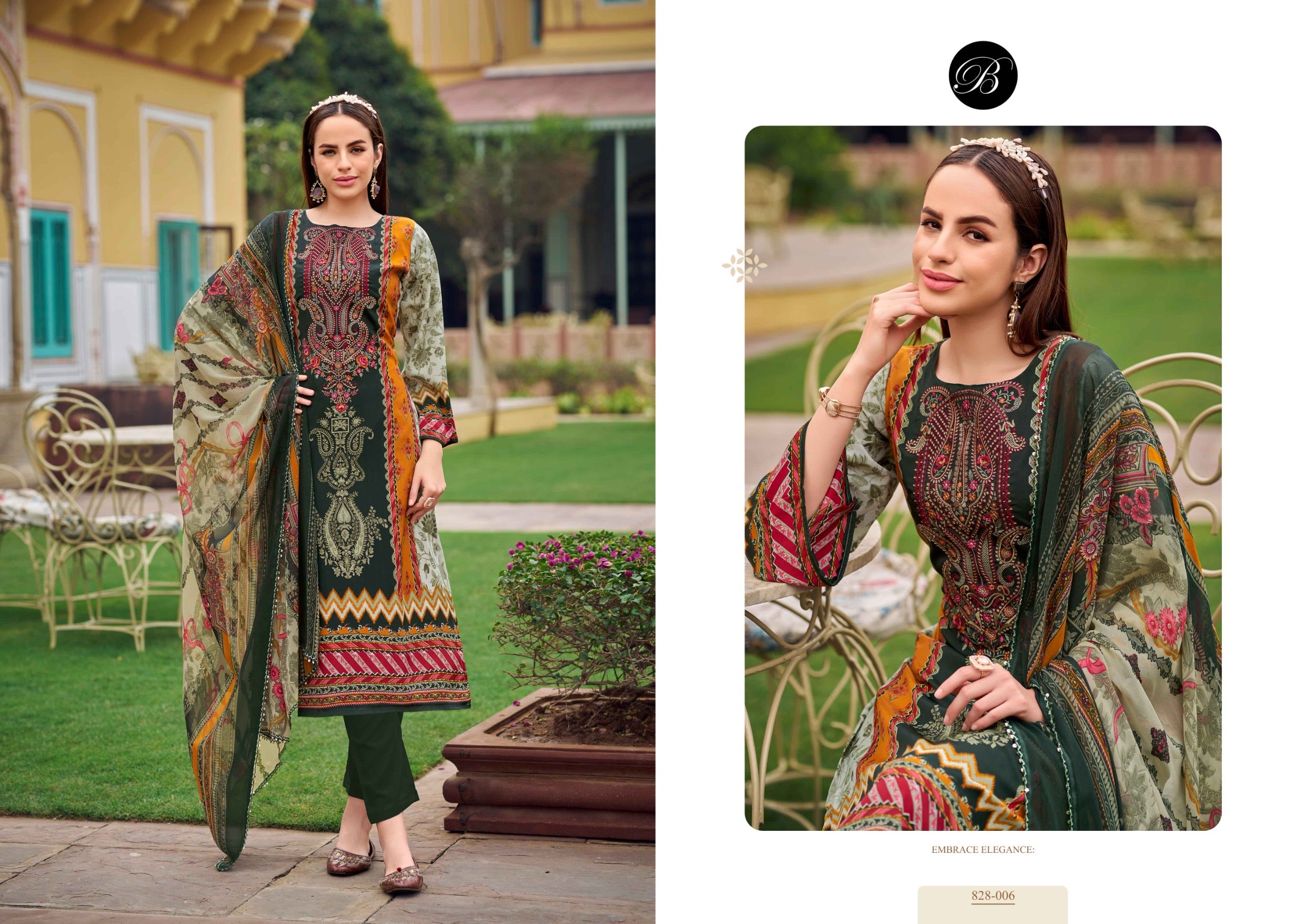 Belliza Designer Studio Naira vol 101 cotton Pakistani salwar kameez supplier - jilaniwholesalesuit
