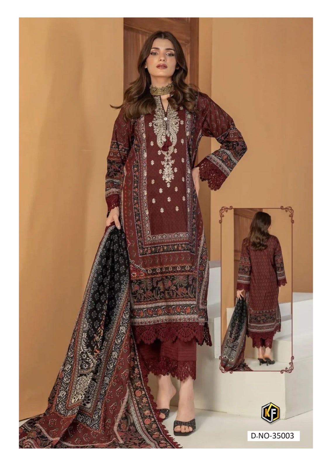 Keval fab Maria b vol 35 cotton Pakistani printed 3pcs suit set - jilaniwholesalesuit