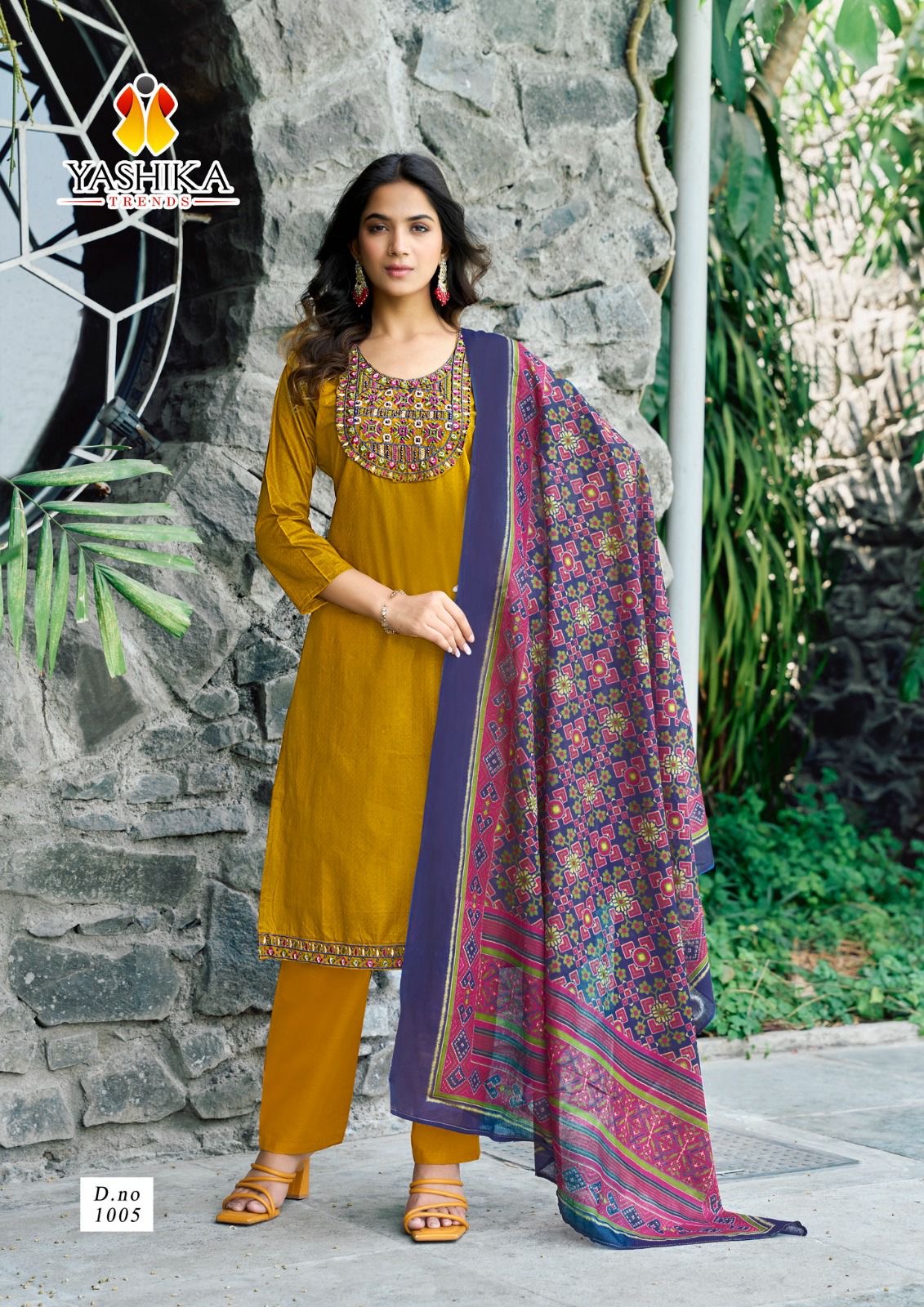 Yashika trends shanaya embroidery work cotton salwar suits wholesaler - jilaniwholesalesuit