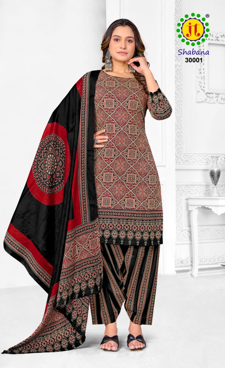 Jt textile shabana vol 30 cotton ajrakh dress material in Kutch - jilaniwholesalesuit