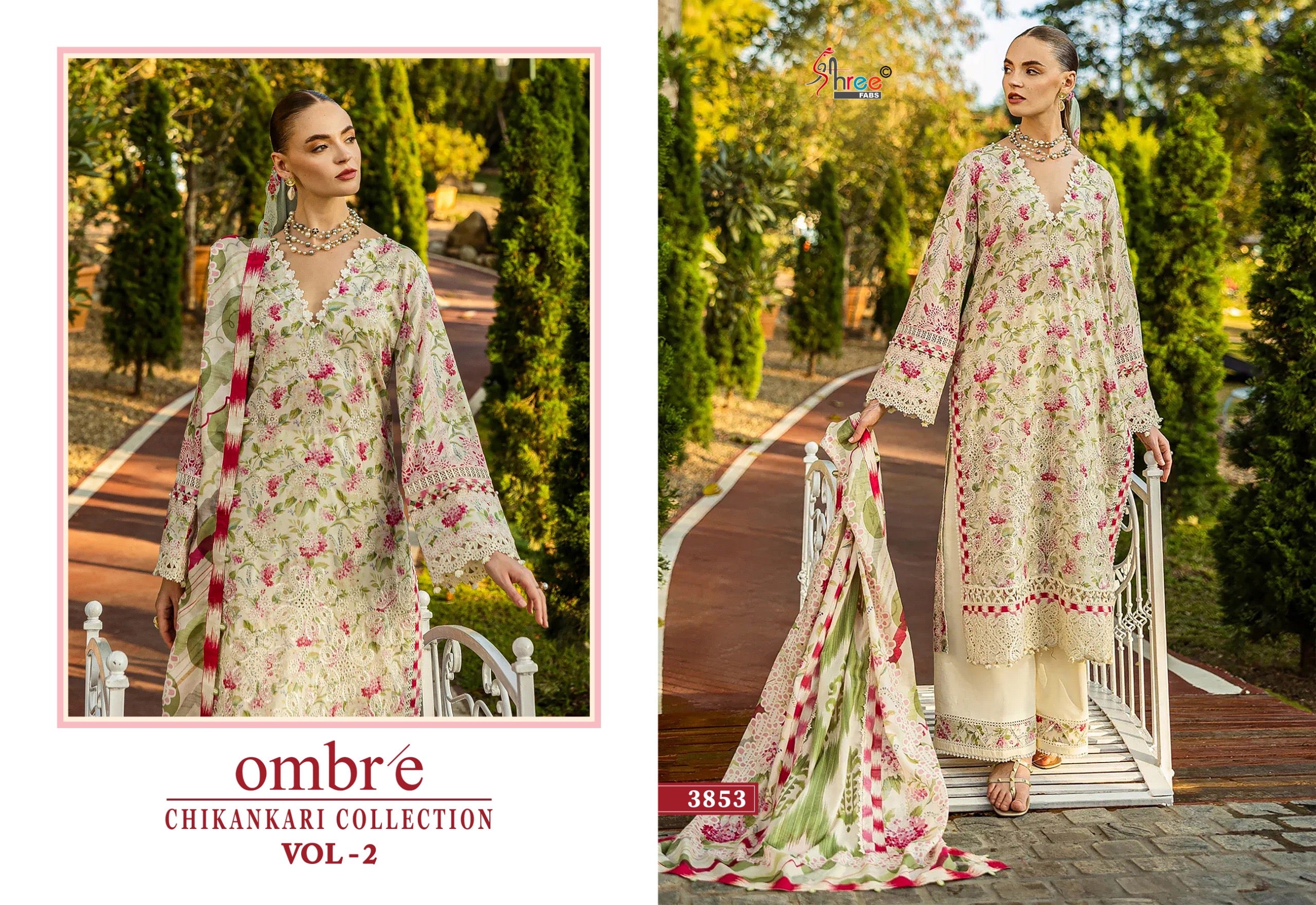 Shree fabs ombare chikankari collection vol 2 Pakistani designer salwar suit design