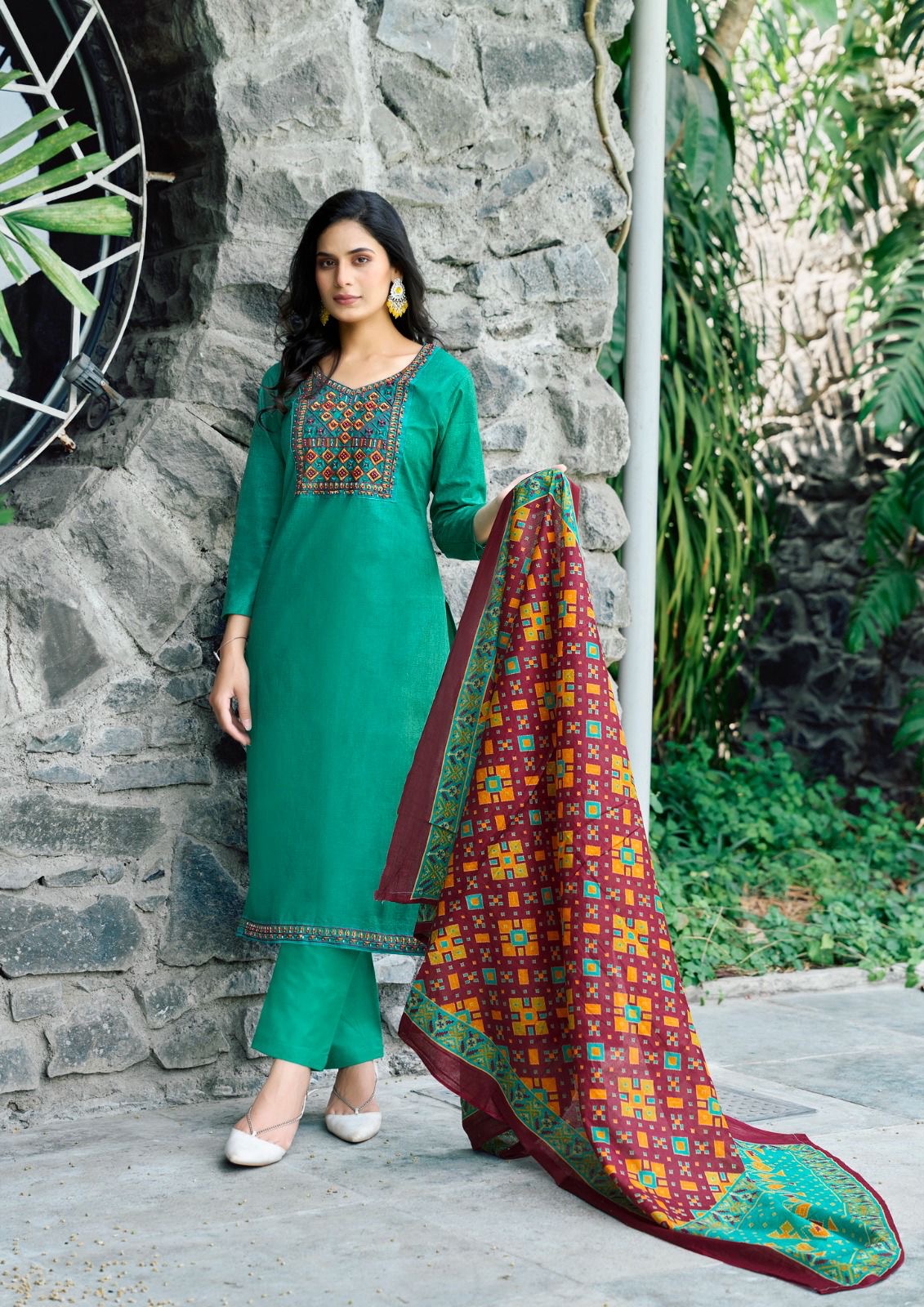Yashika trends shanaya embroidery work cotton salwar suits wholesaler - jilaniwholesalesuit