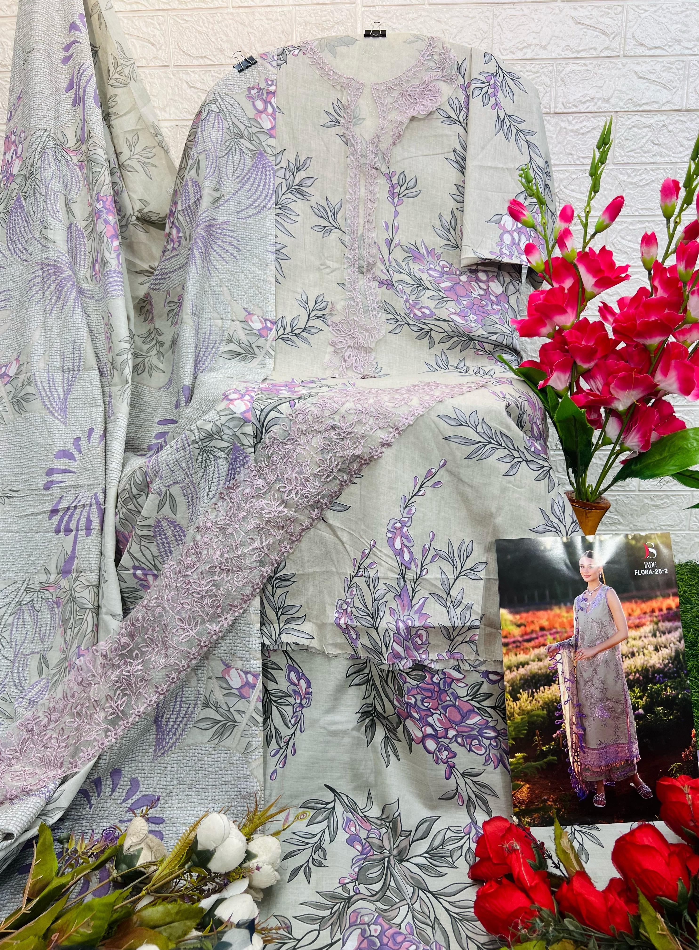 Deepsy suits jade flora 25-2 cotton Pakistani patch work salwar suit wholesale - jilaniwholesalesuit