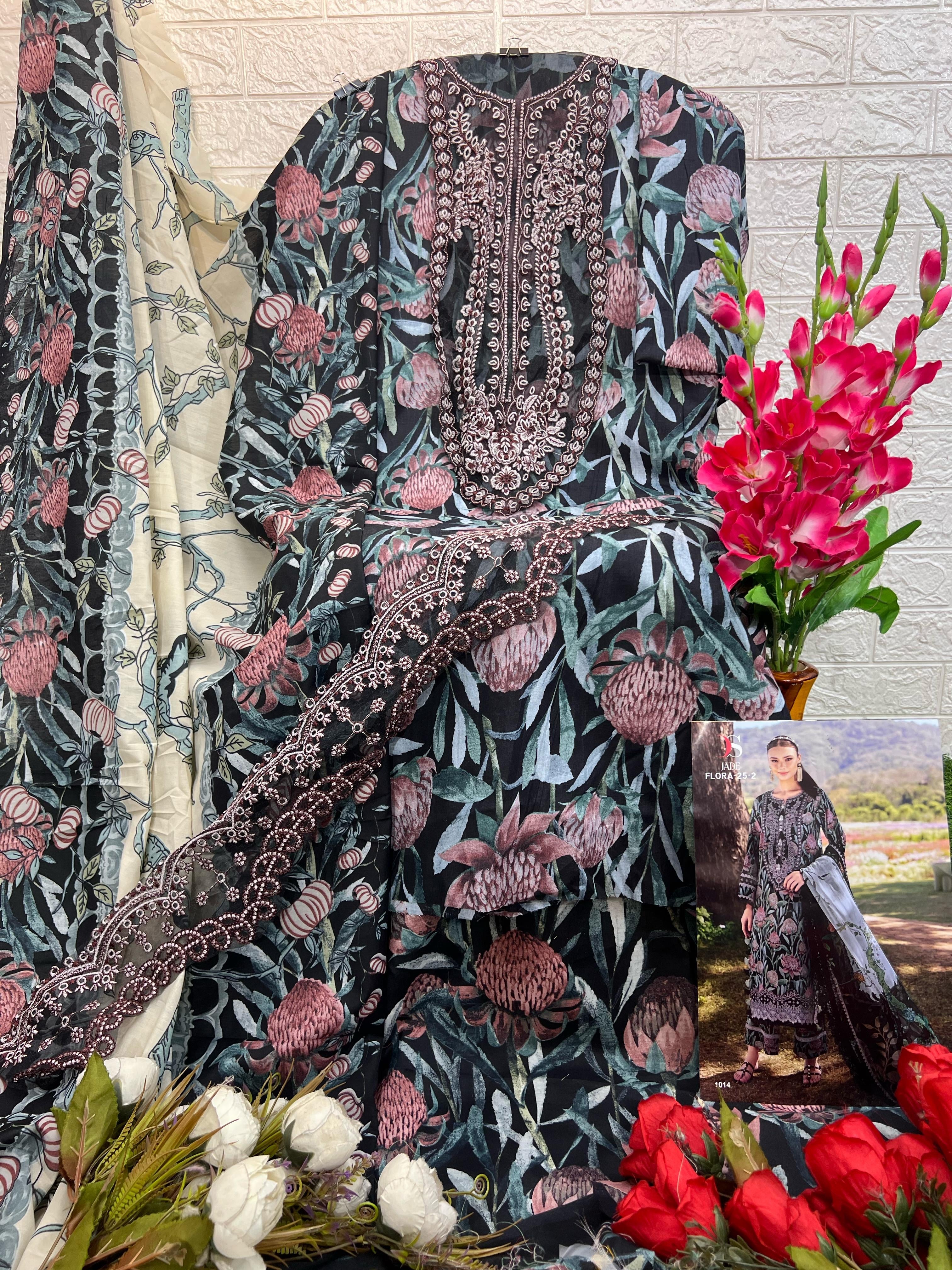 Deepsy suits jade flora 25-2 cotton Pakistani patch work salwar suit wholesale - jilaniwholesalesuit
