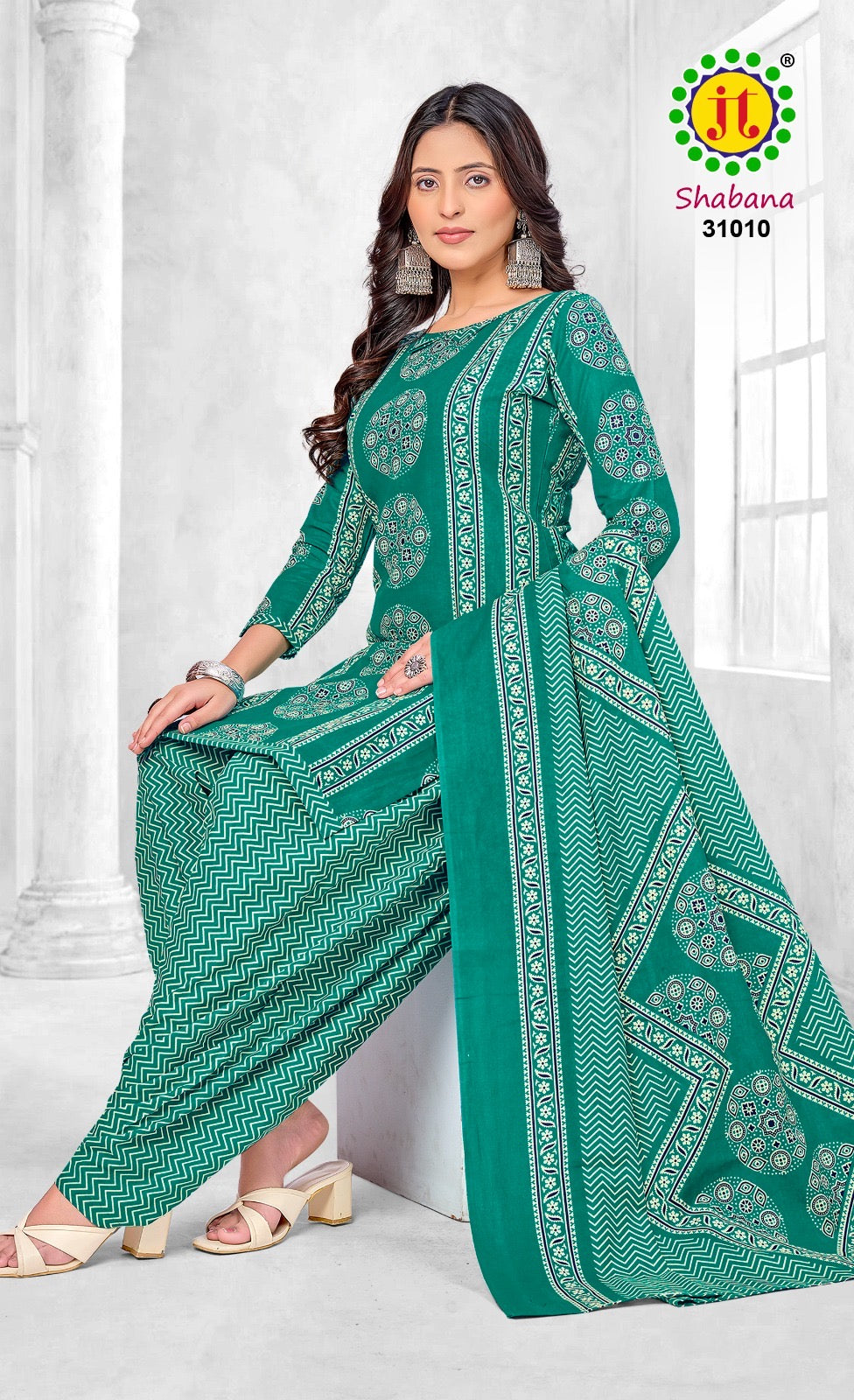 JT Textile shabana vol 31 ajrakh printed dress material jetpur - jilaniwholesalesuit
