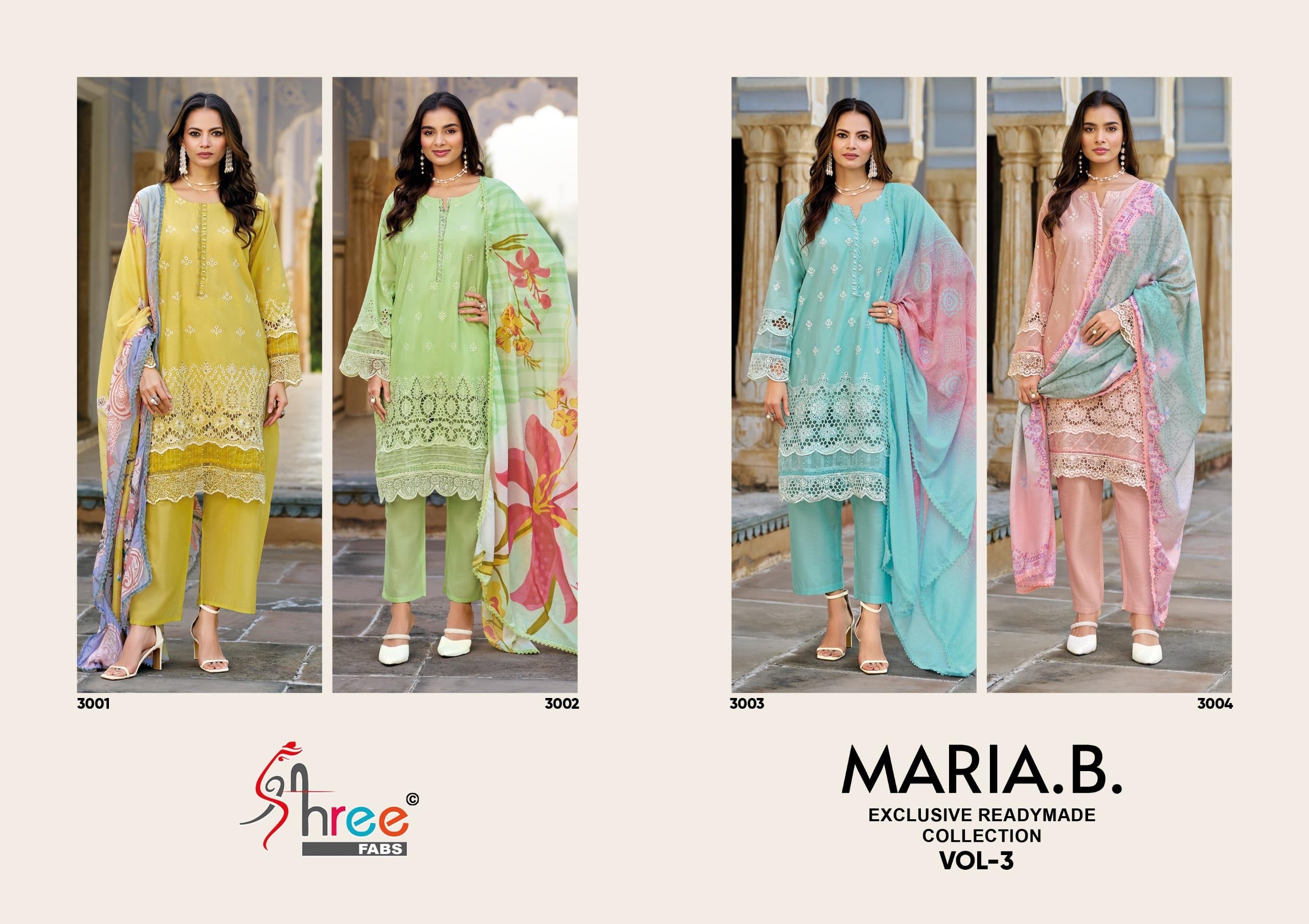 Shree fabs Maria b collection vol 3 readymade Pakistani salwar suits at wholesale rate