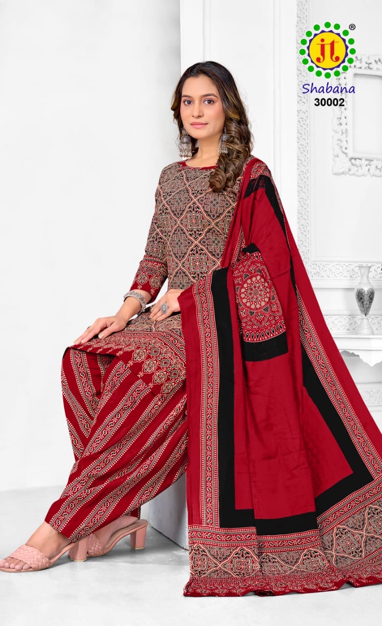 Jt textile shabana vol 30 cotton ajrakh dress material in Kutch - jilaniwholesalesuit
