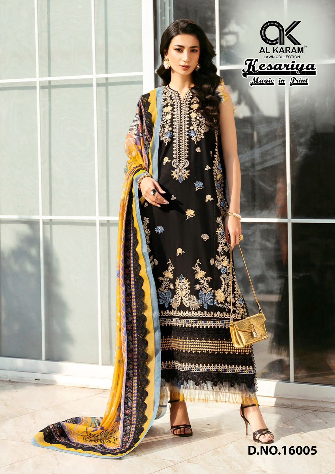 Al Karam Kesariya Vol 16 low range Pakistani dress material