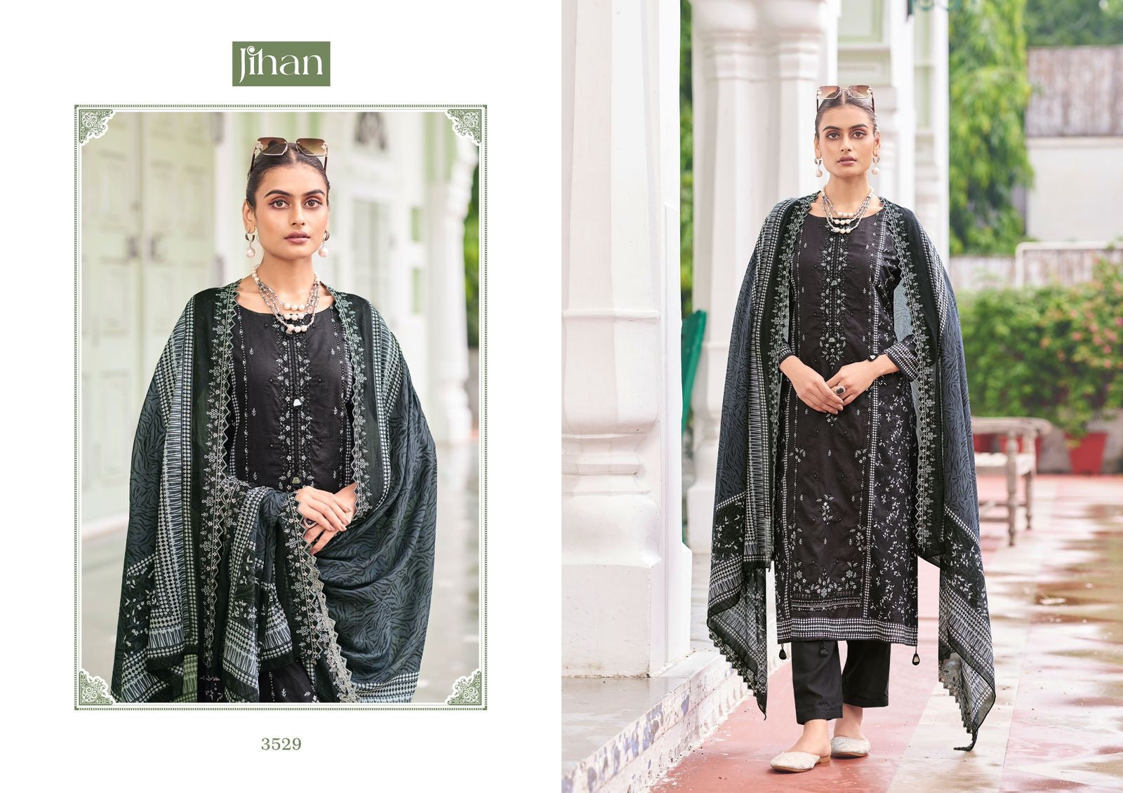 Jihan bin Saeed vol 15 lawn cotton unstitched dress material - jilaniwholesalesuit