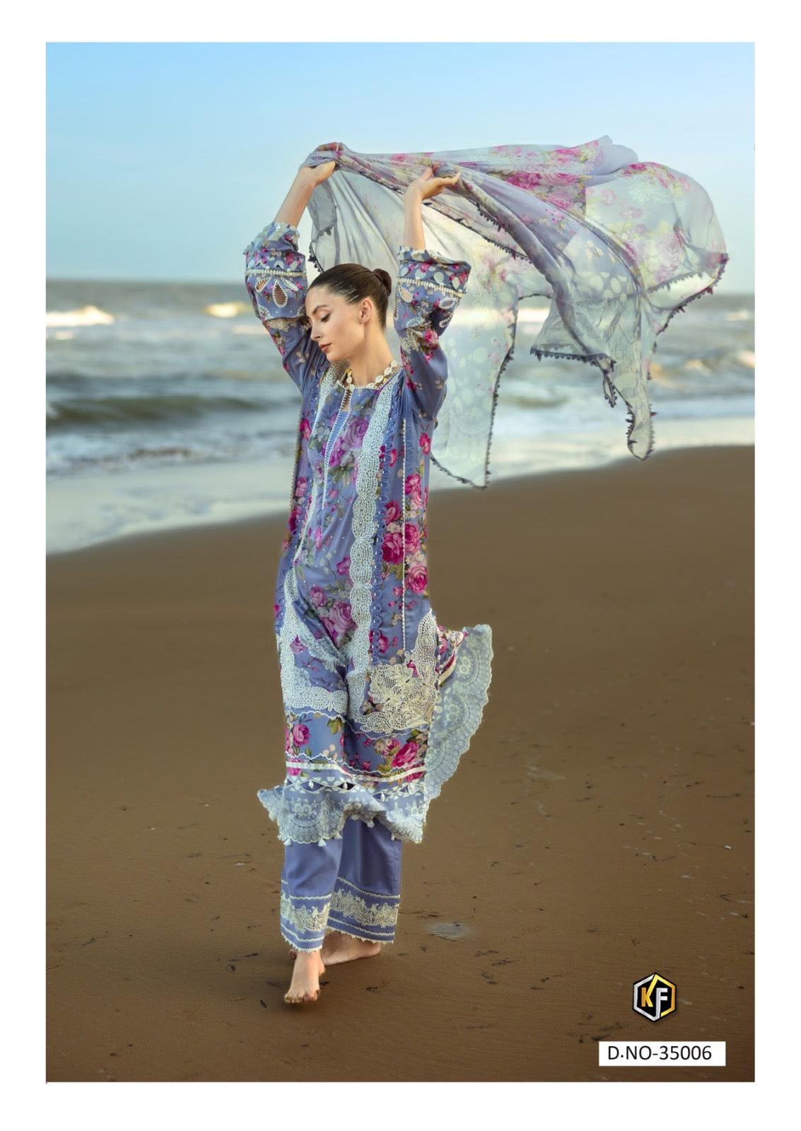 Keval fab Maria b vol 35 cotton Pakistani printed 3pcs suit set - jilaniwholesalesuit