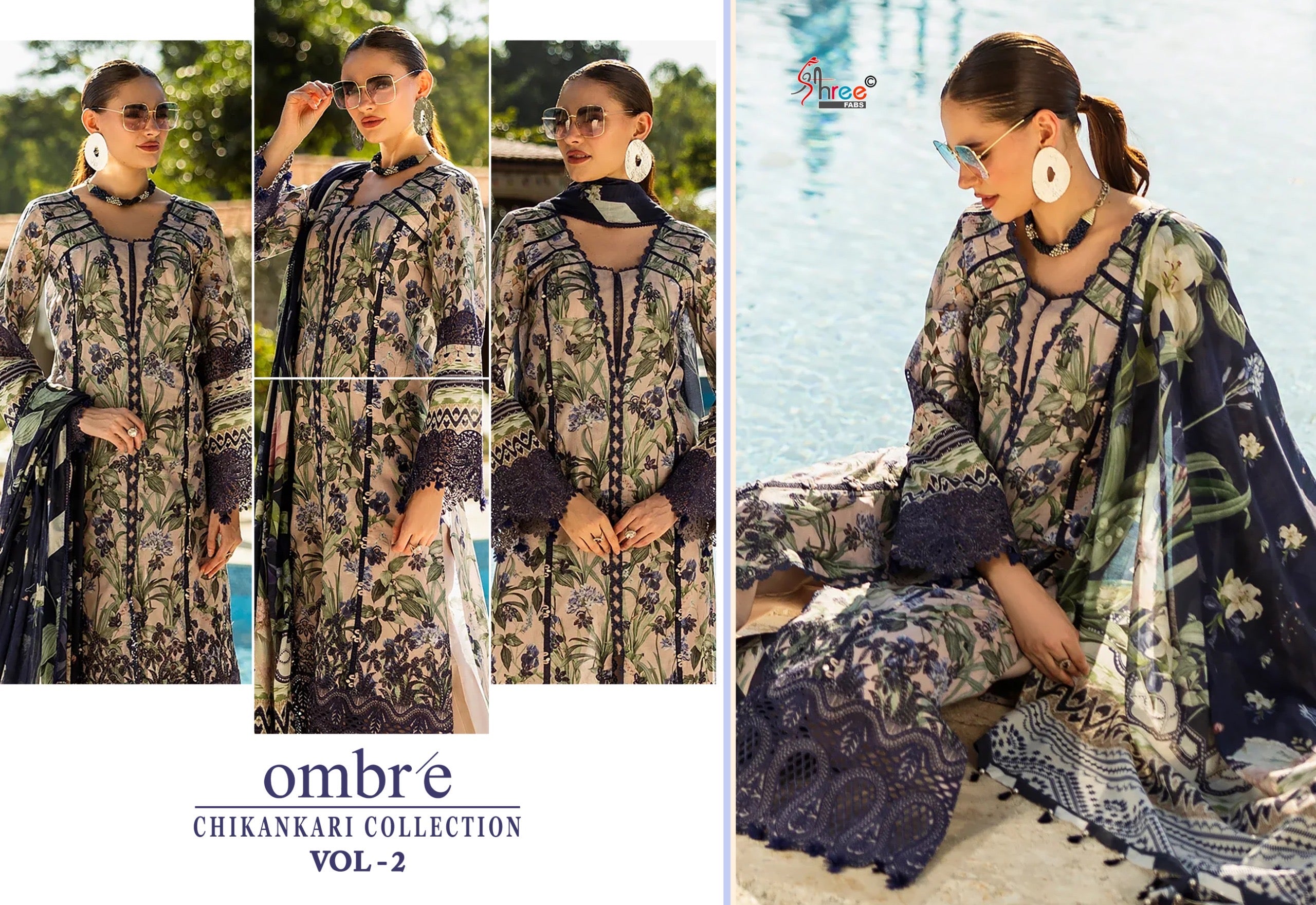 Shree fabs ombare chikankari collection vol 2 Pakistani designer salwar suit design