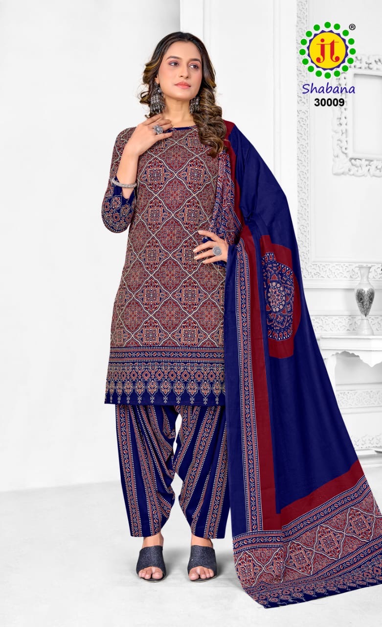 Jt textile shabana vol 30 cotton ajrakh dress material in Kutch - jilaniwholesalesuit