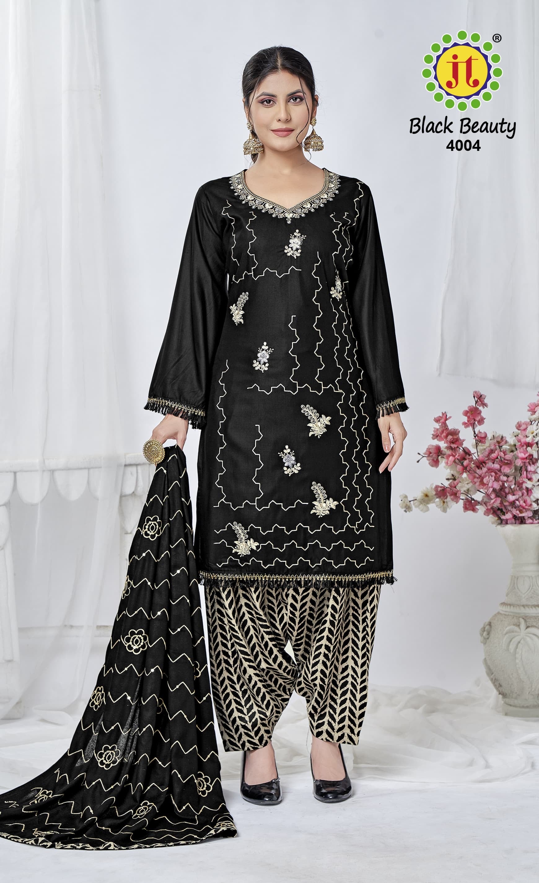 Jt textile black beauty vol 4 rayon embroidery work moharram special suit - jilaniwholesalesuit
