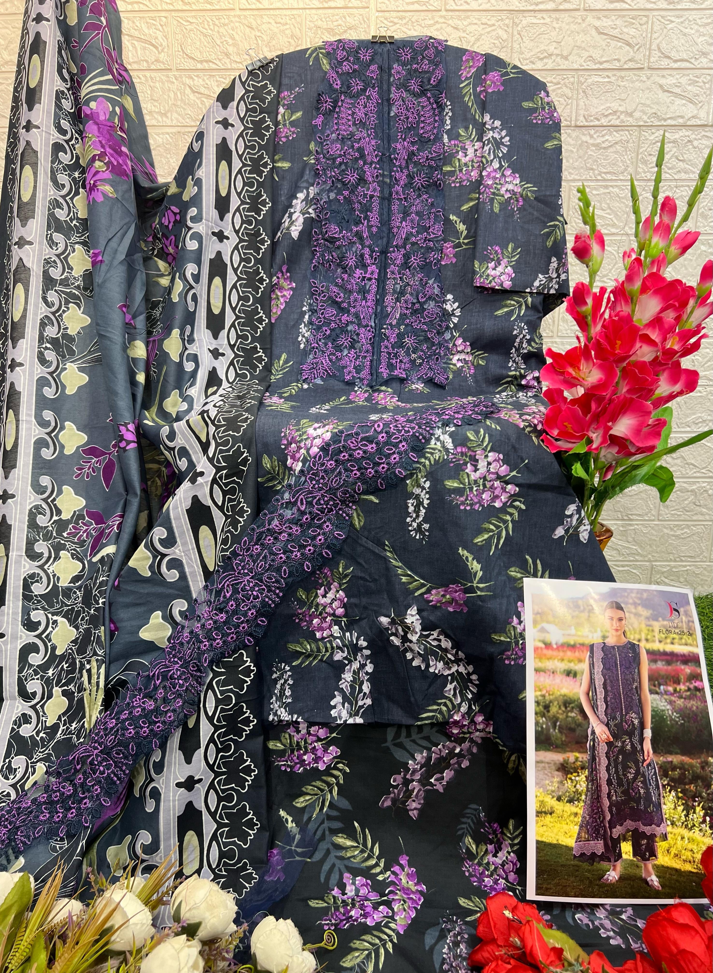 Deepsy suits jade flora 25-2 cotton Pakistani patch work salwar suit wholesale - jilaniwholesalesuit