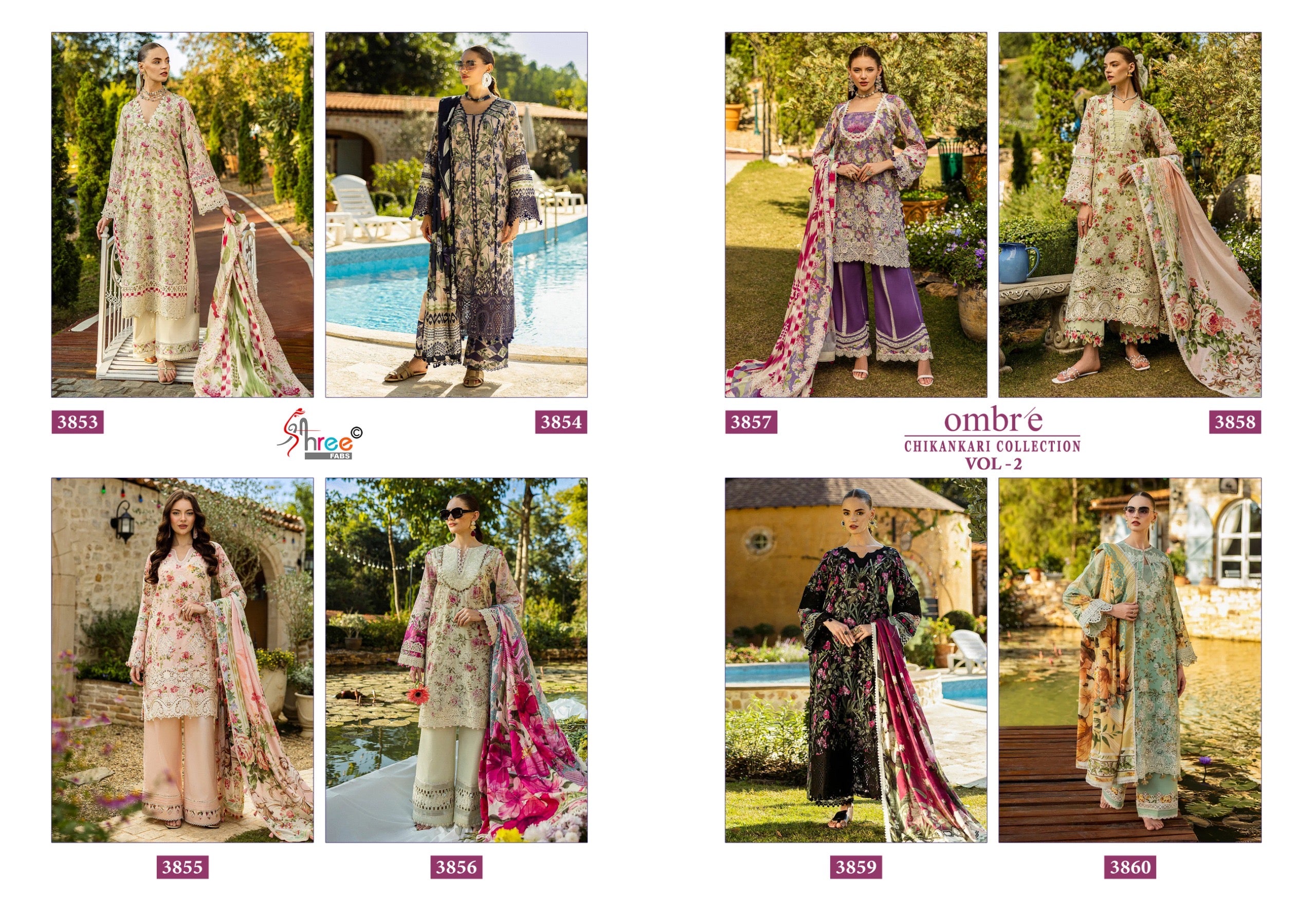 Shree fabs ombare chikankari collection vol 2 Pakistani designer salwar suit design