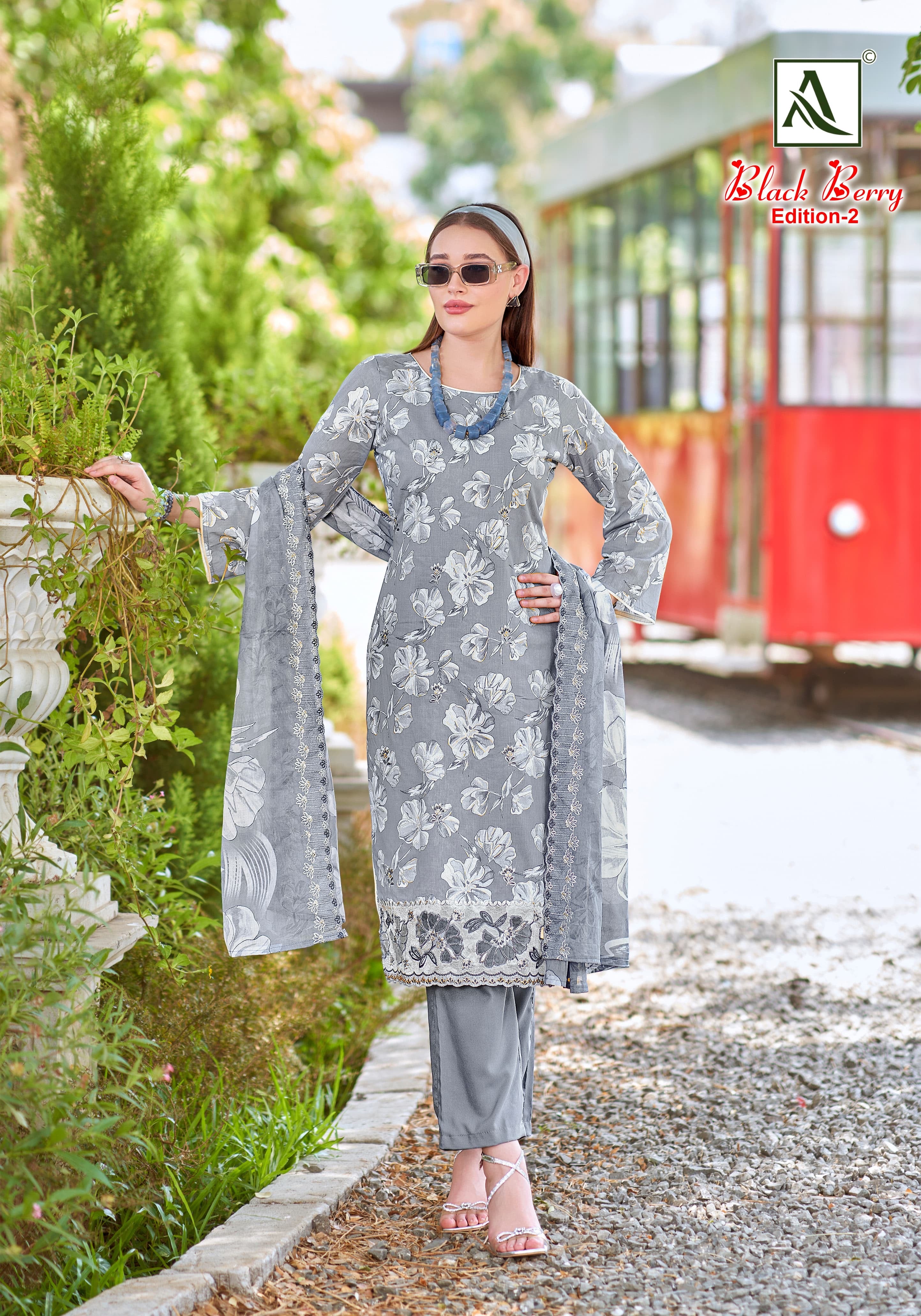 Alok suit black berry vol 2 unstitch suits for women
