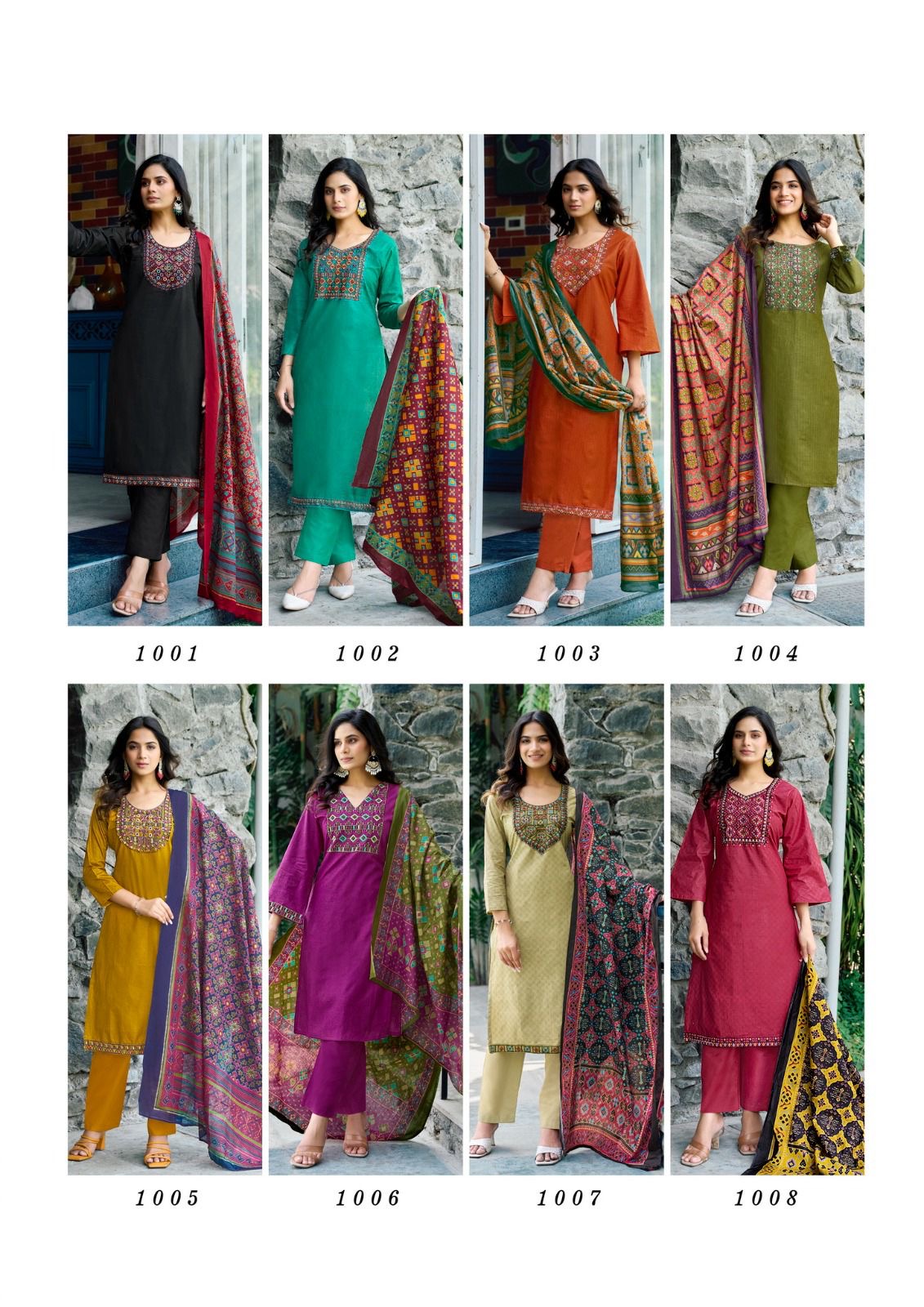 Yashika trends shanaya embroidery work cotton salwar suits wholesaler - jilaniwholesalesuit