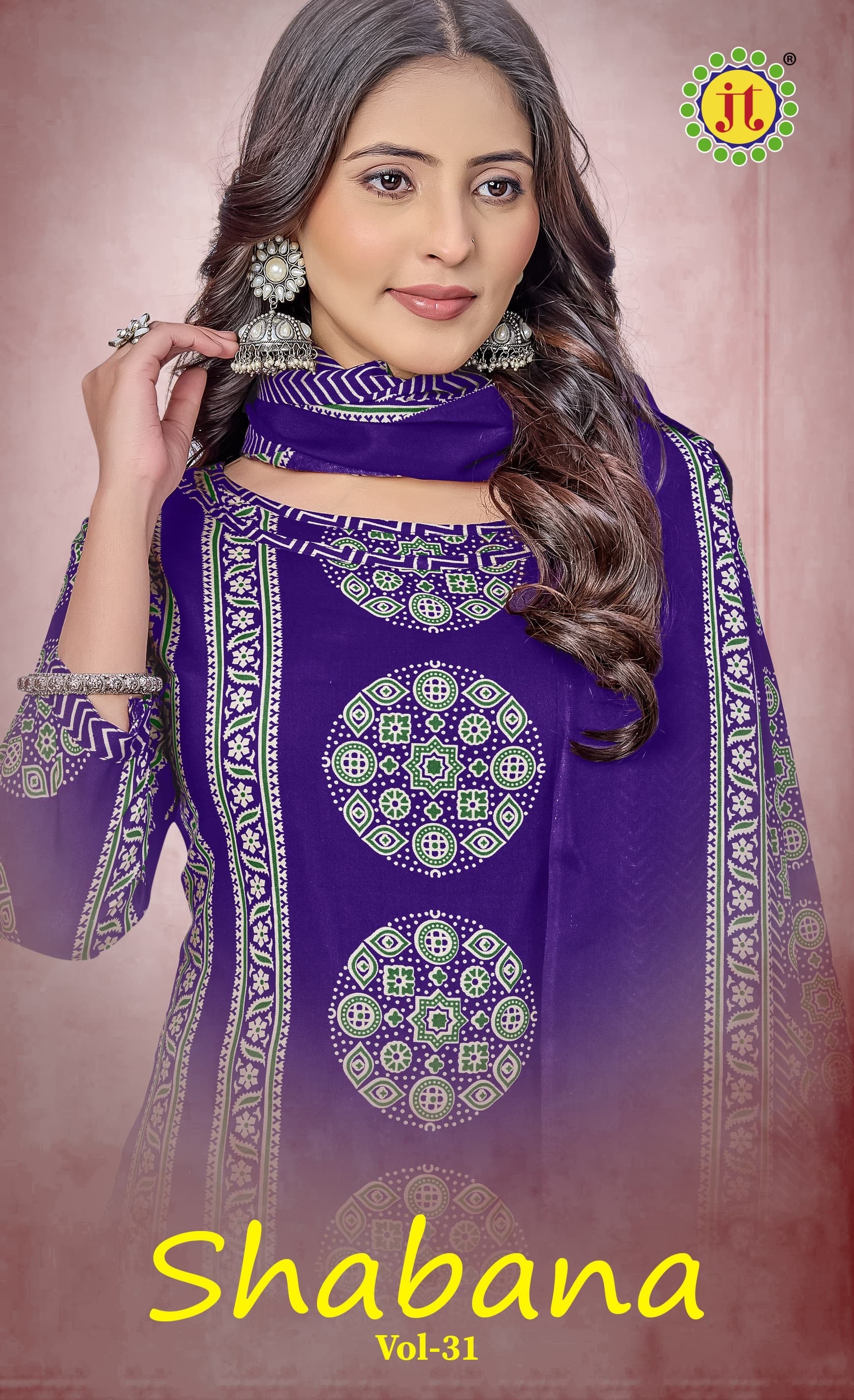 JT Textile shabana vol 31 ajrakh printed dress material jetpur - jilaniwholesalesuit