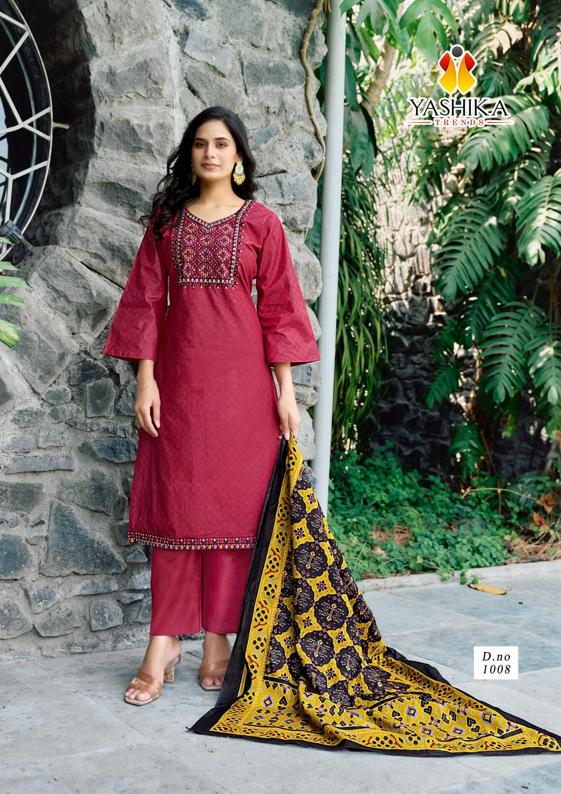 Yashika trends shanaya embroidery work cotton salwar suits wholesaler - jilaniwholesalesuit