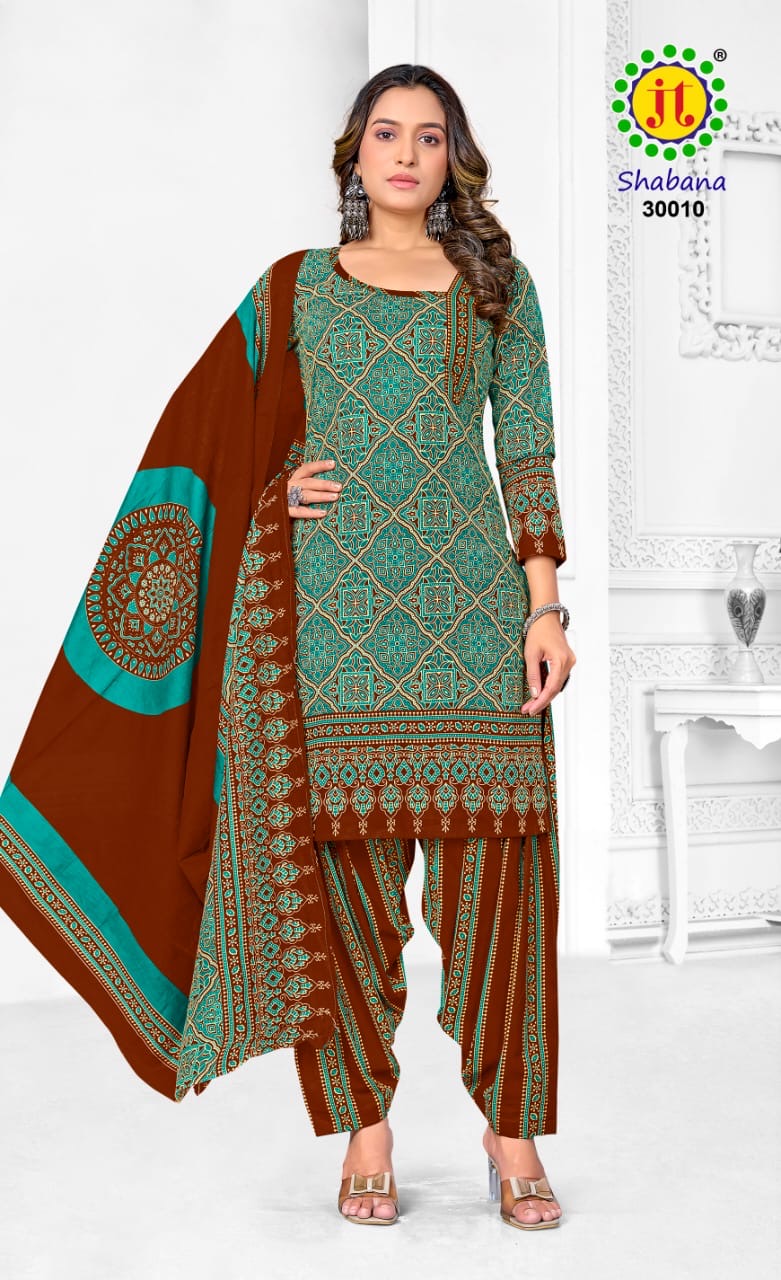 Jt textile shabana vol 30 cotton ajrakh dress material in Kutch - jilaniwholesalesuit