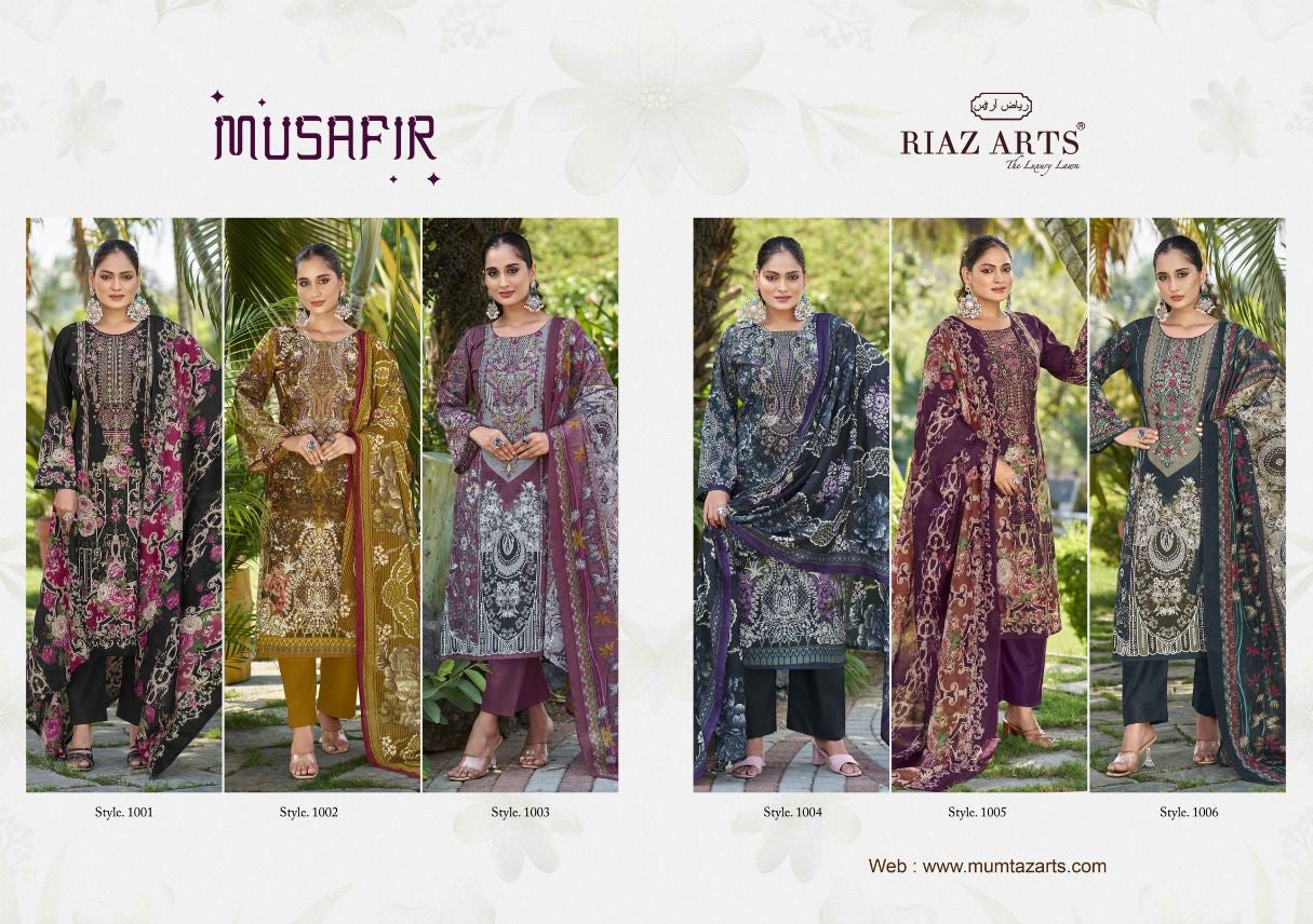 Riaz arts musafir karachi cotton salwar suits wholesale supplier Surat