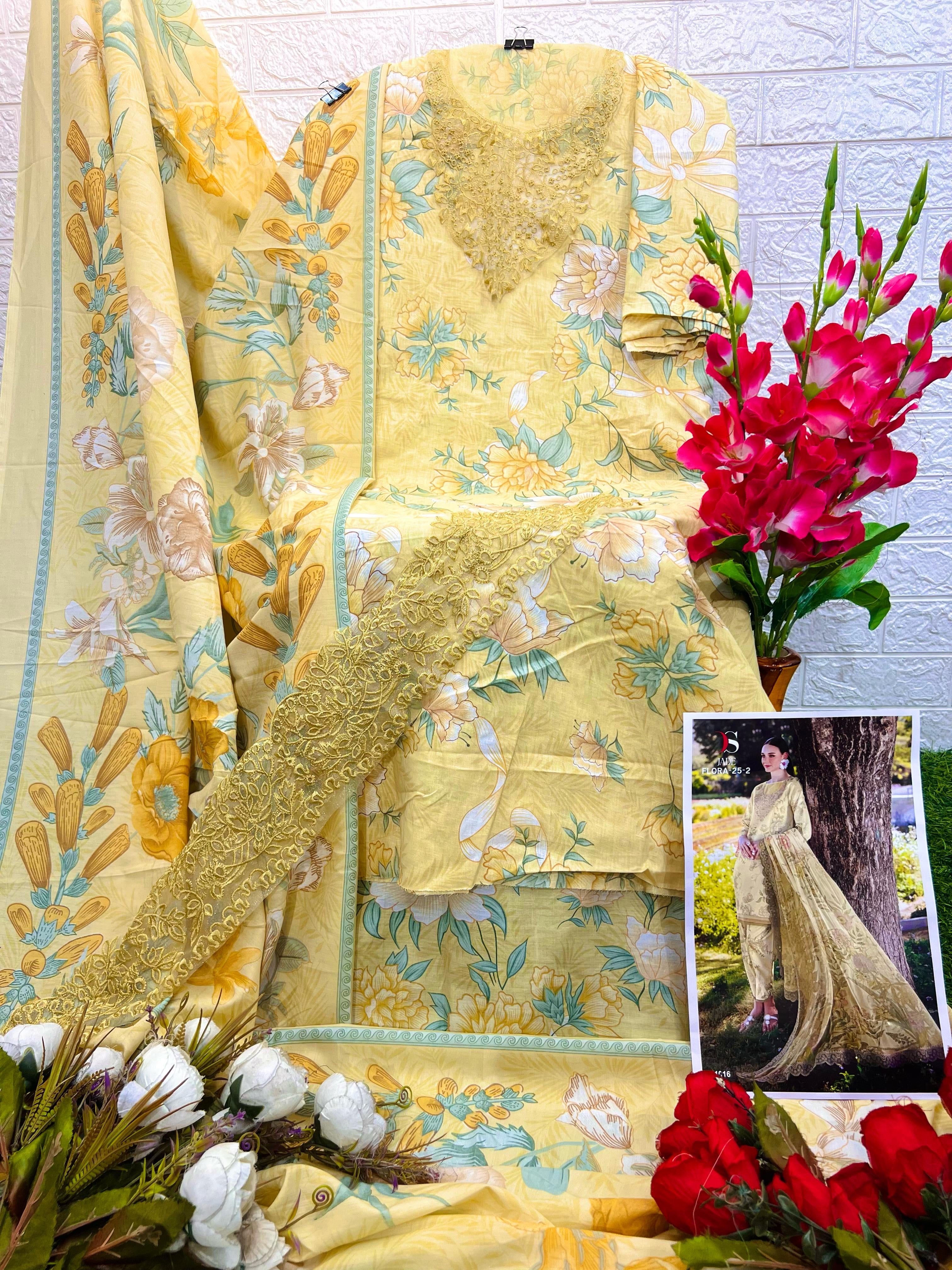 Deepsy suits jade flora 25-2 cotton Pakistani patch work salwar suit wholesale - jilaniwholesalesuit