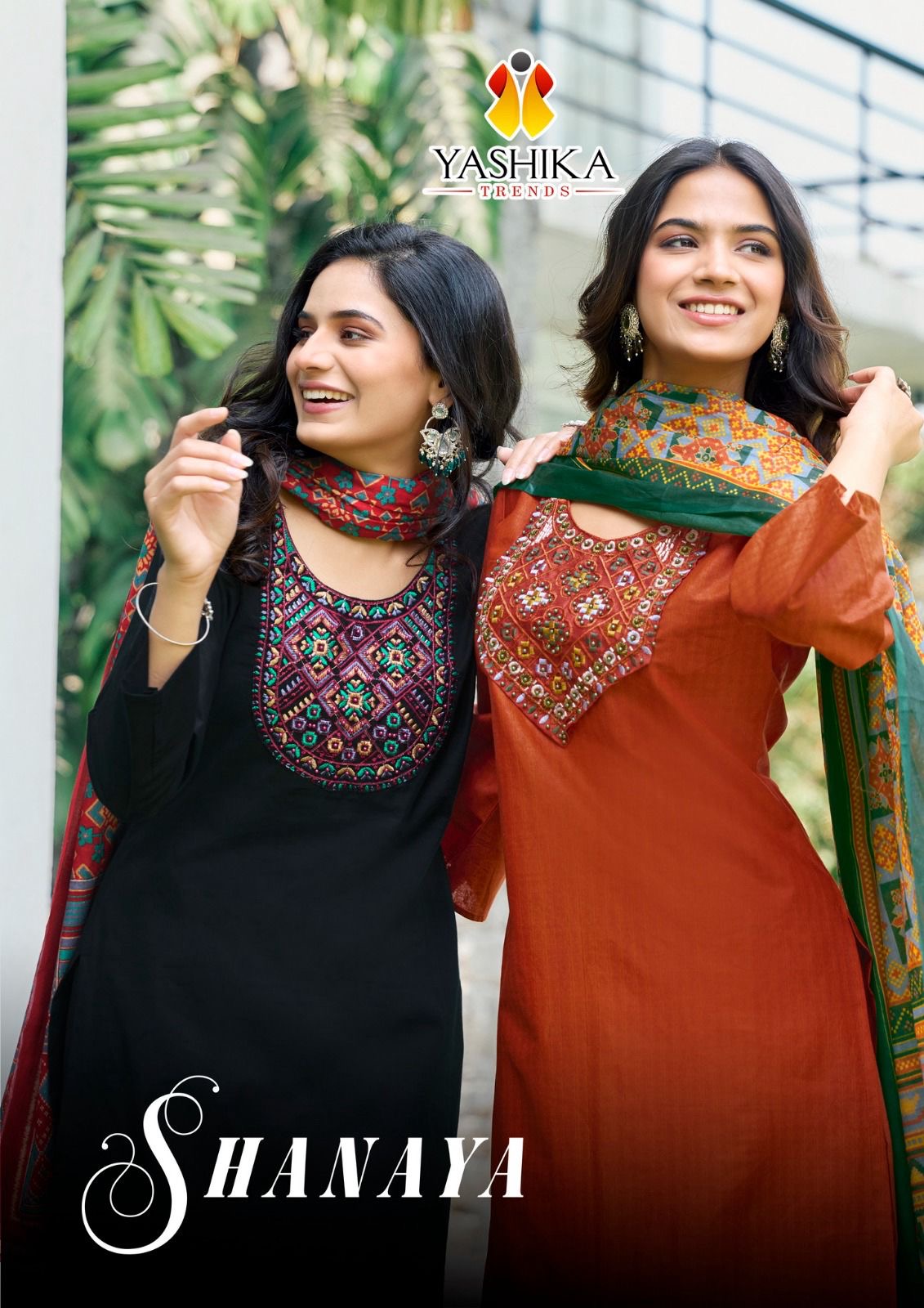 Yashika trends shanaya embroidery work cotton salwar suits wholesaler - jilaniwholesalesuit