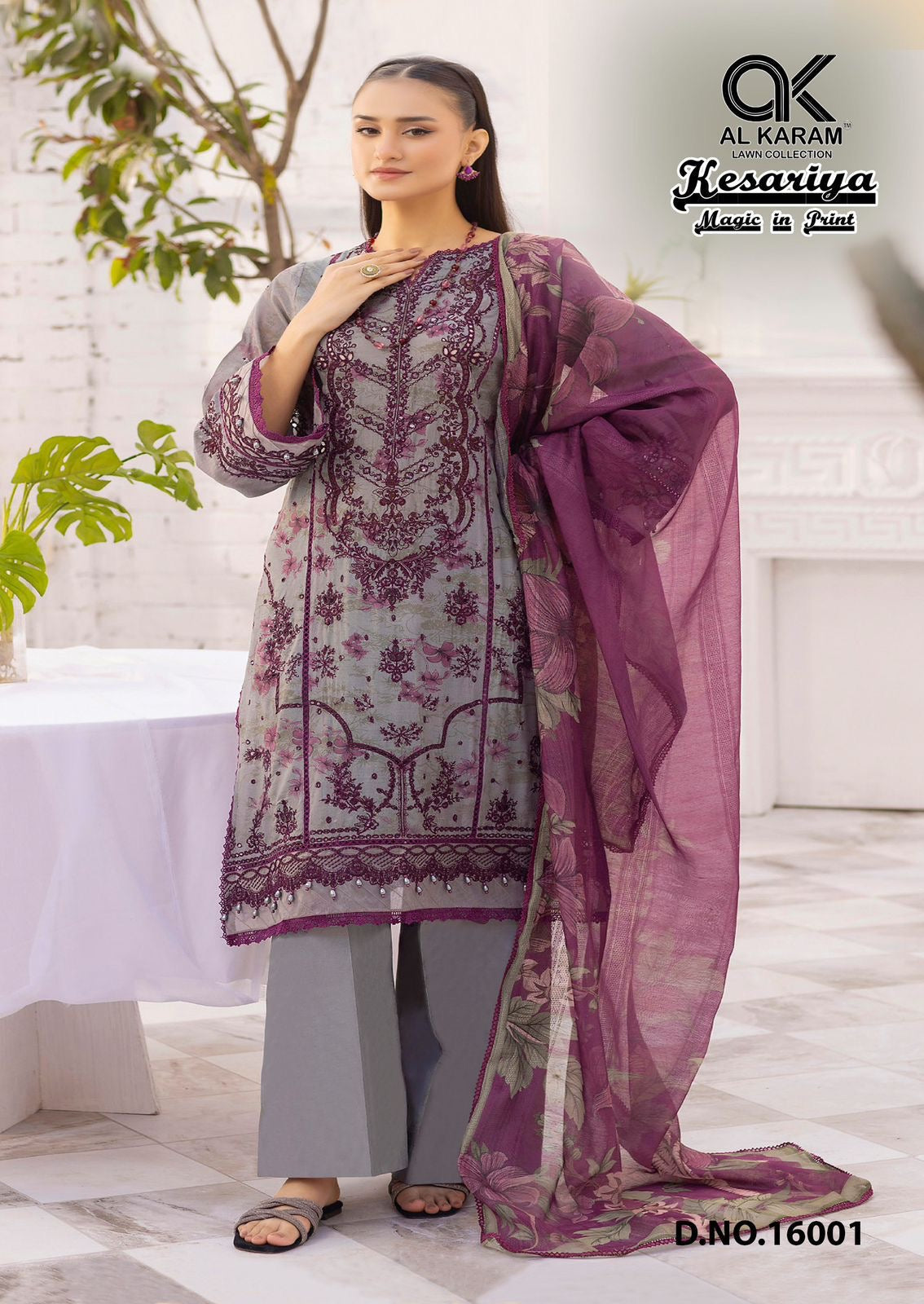 Al Karam Kesariya Vol 16 low range Pakistani dress material