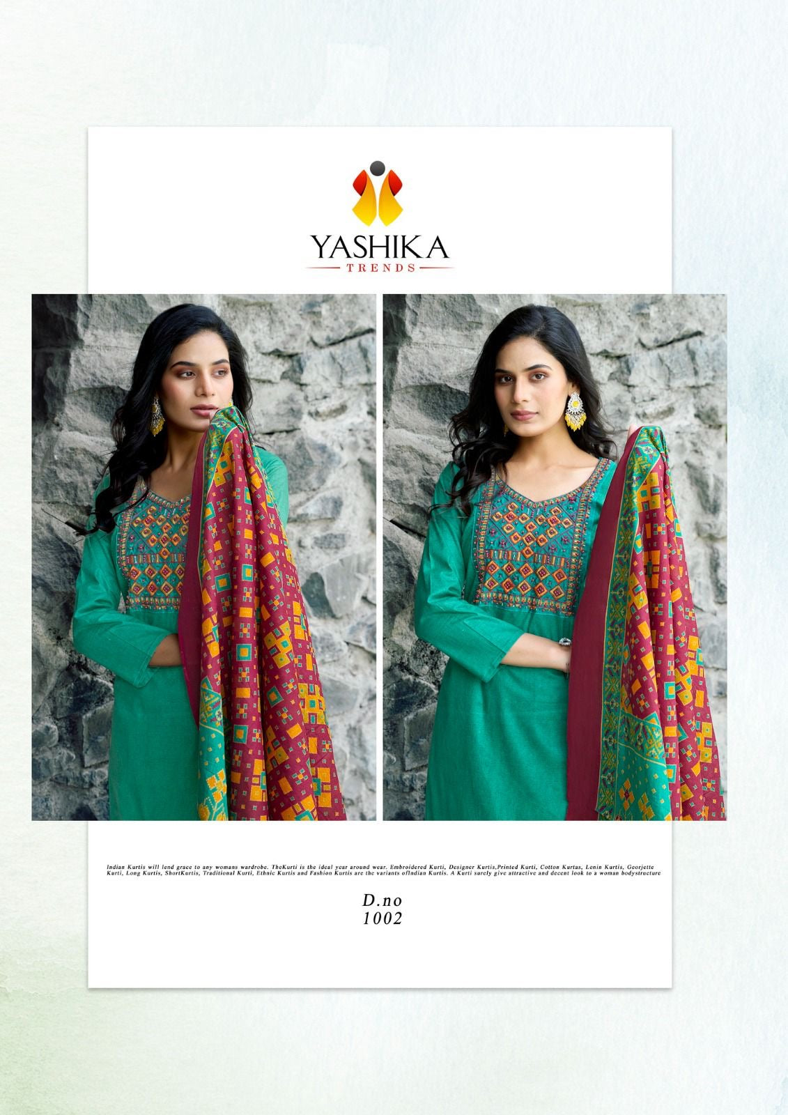 Yashika trends shanaya embroidery work cotton salwar suits wholesaler - jilaniwholesalesuit