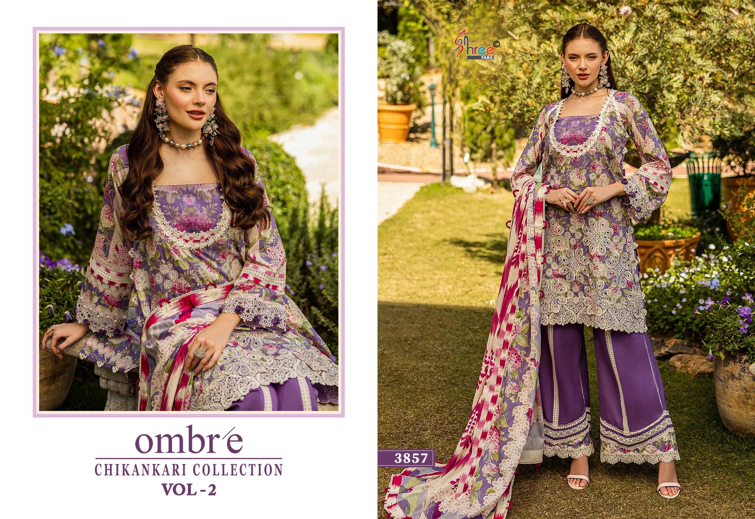 Shree fabs ombare chikankari collection vol 2 Pakistani designer salwar suit design