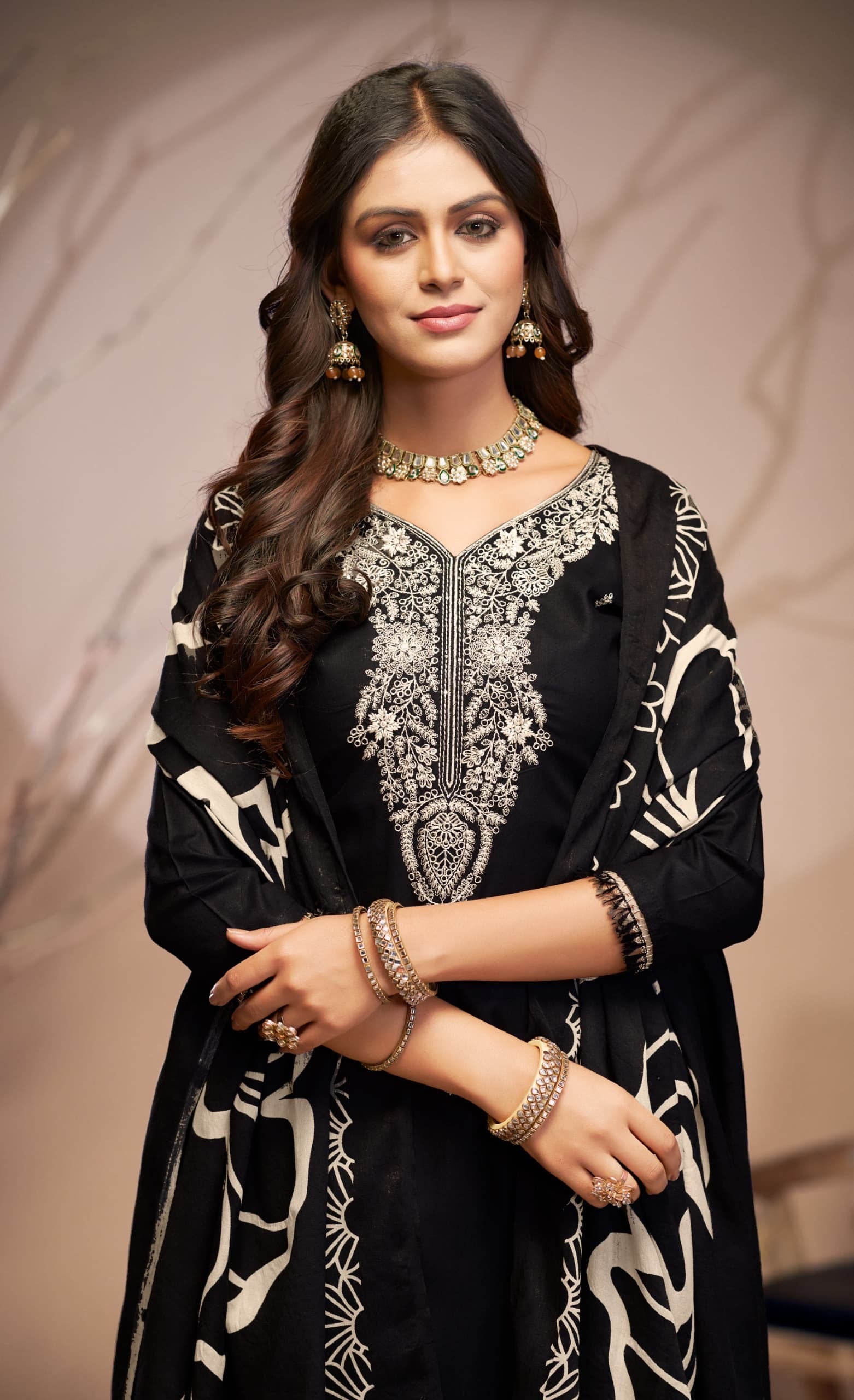 Jt textile all black vol 11 rayon embroidery work dress material supplier in jetpur - jilaniwholesalesuit