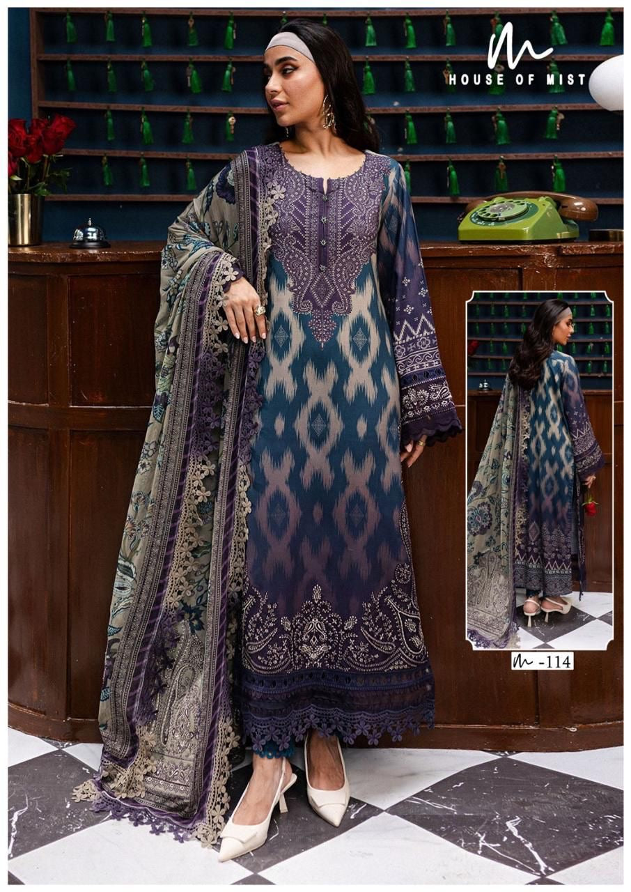 House of mist ghazal vol 12 pure cotton Pakistani salwar suit set