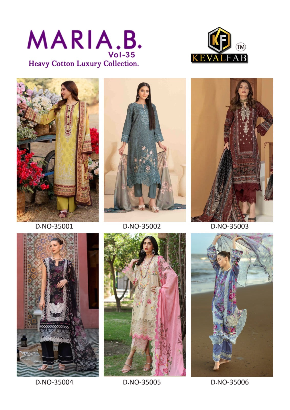 Keval fab Maria b vol 35 cotton Pakistani printed 3pcs suit set - jilaniwholesalesuit