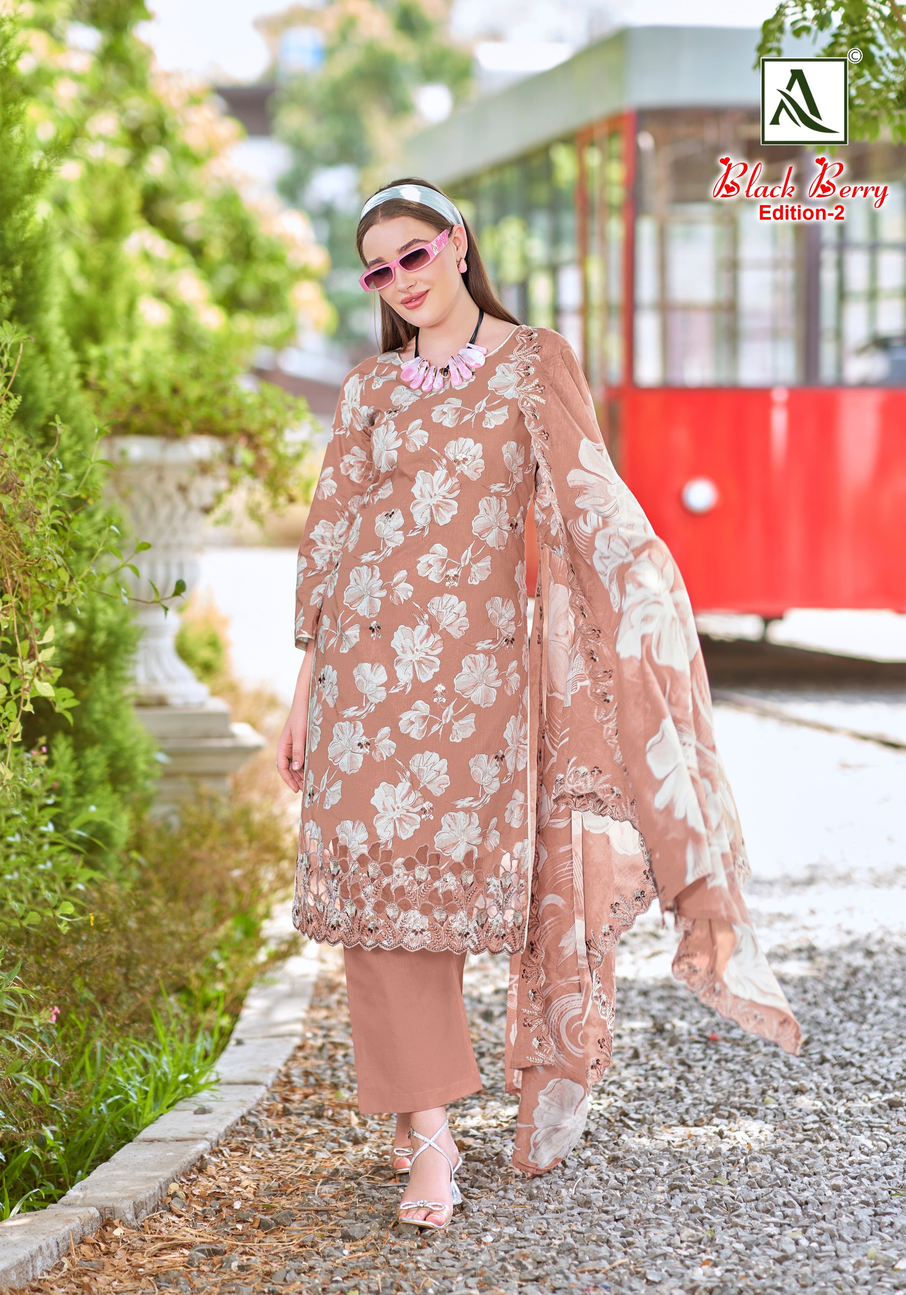 Alok suit black berry vol 2 unstitch suits for women