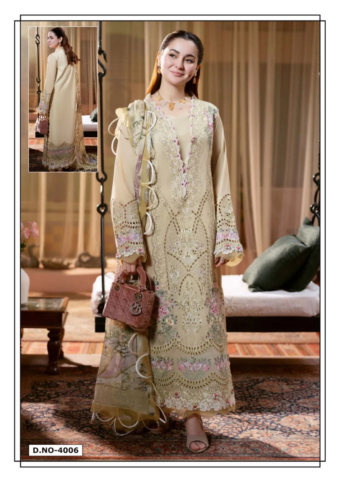 Hala ramsha vol 4 Karachi cotton dress material wholesale catalogue - jilaniwholesalesuit