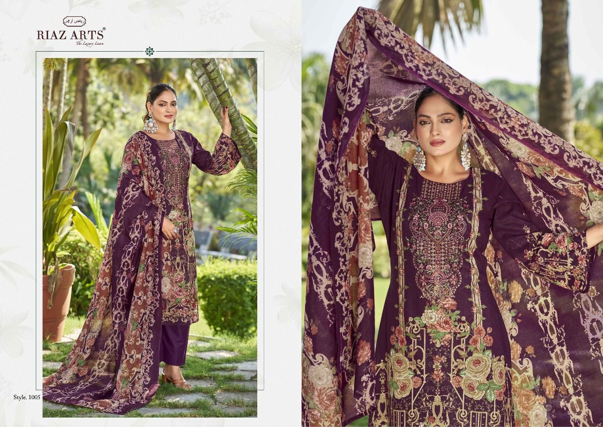 Riaz arts musafir karachi cotton salwar suits wholesale supplier Surat