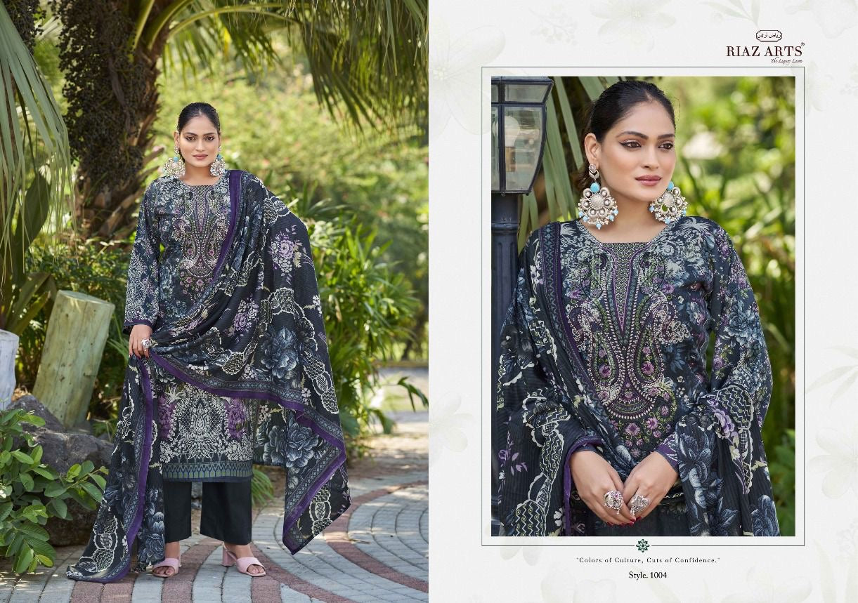 Riaz arts musafir karachi cotton salwar suits wholesale supplier Surat