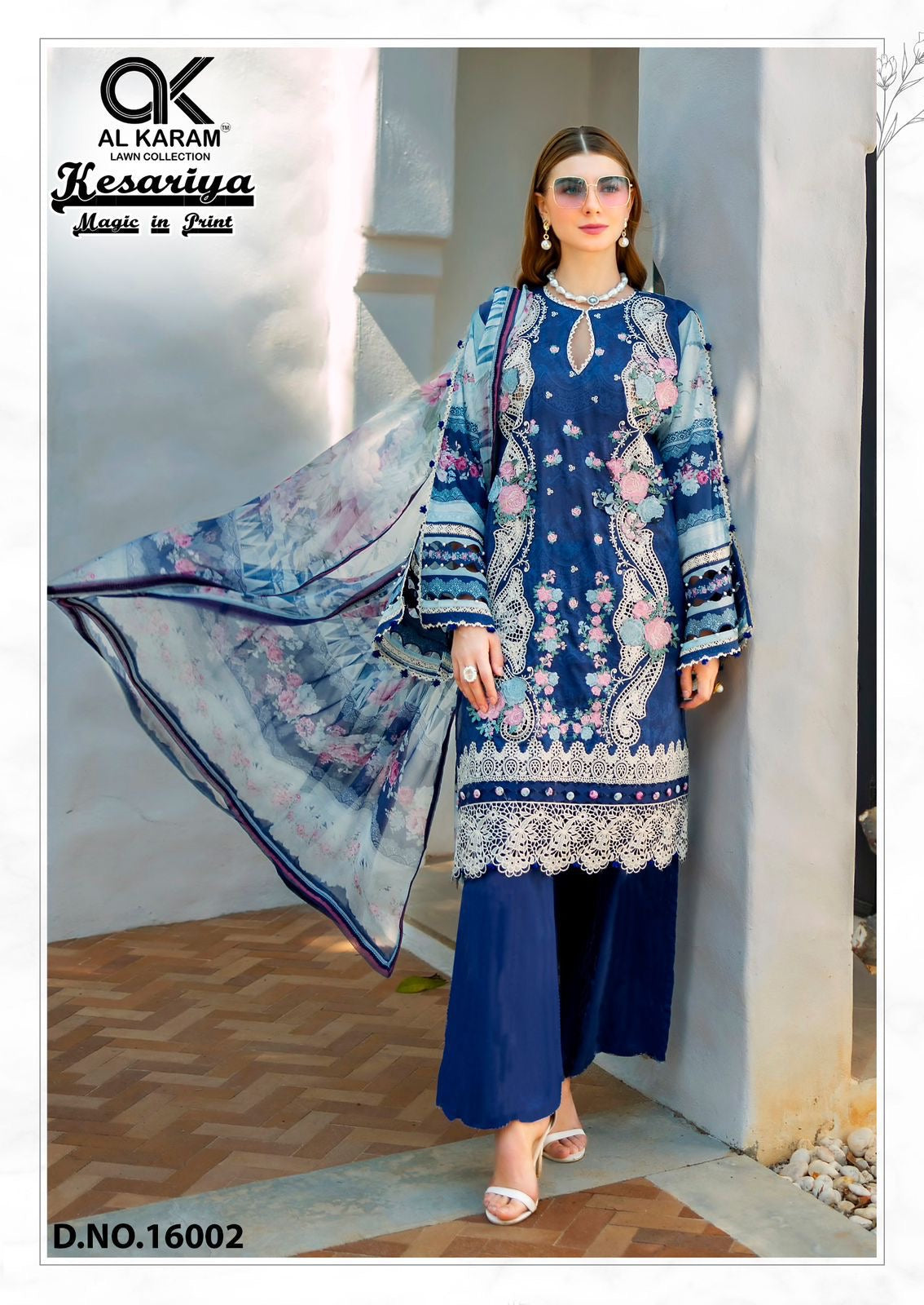 Al Karam Kesariya Vol 16 low range Pakistani dress material