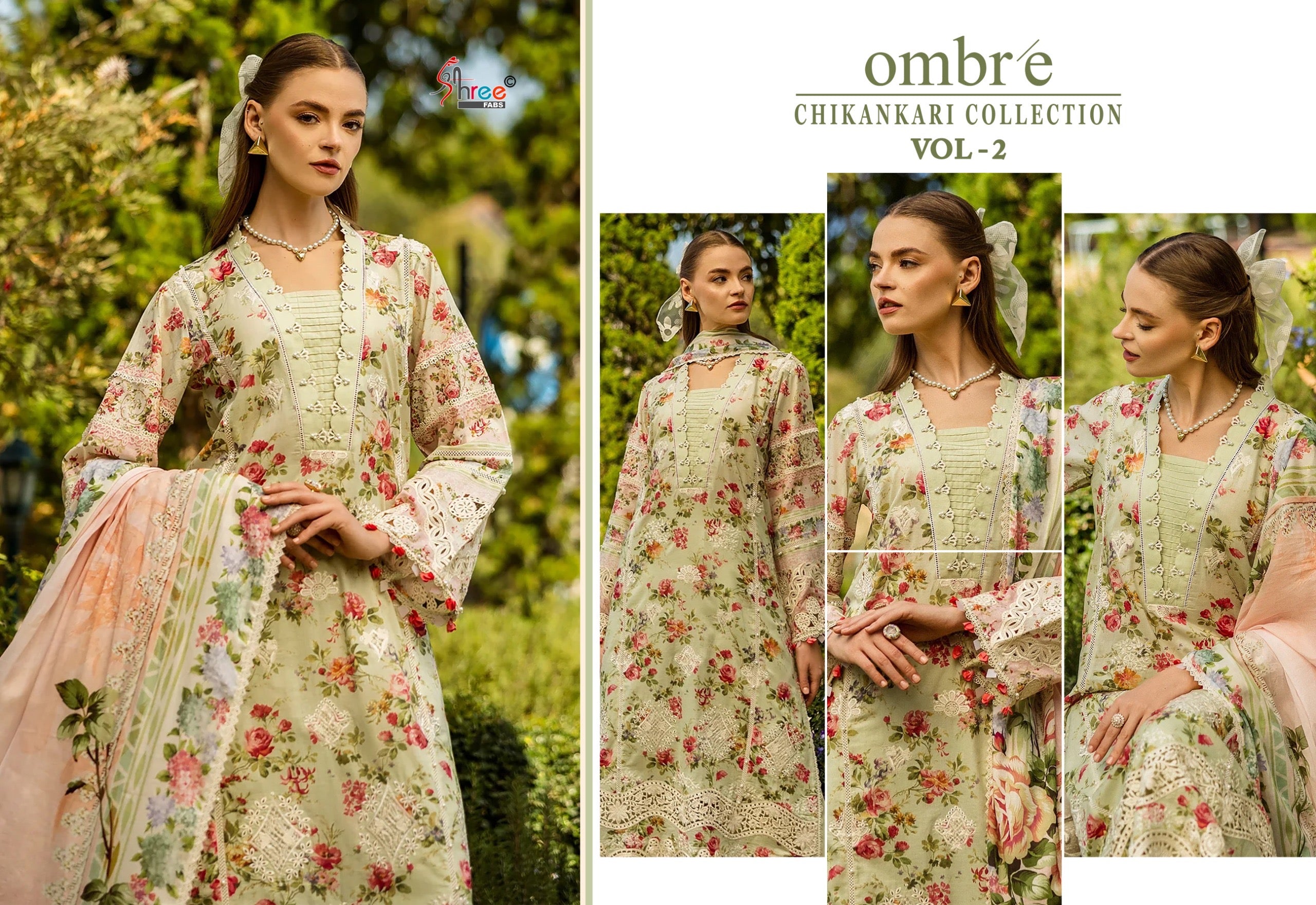 Shree fabs ombare chikankari collection vol 2 Pakistani designer salwar suit design
