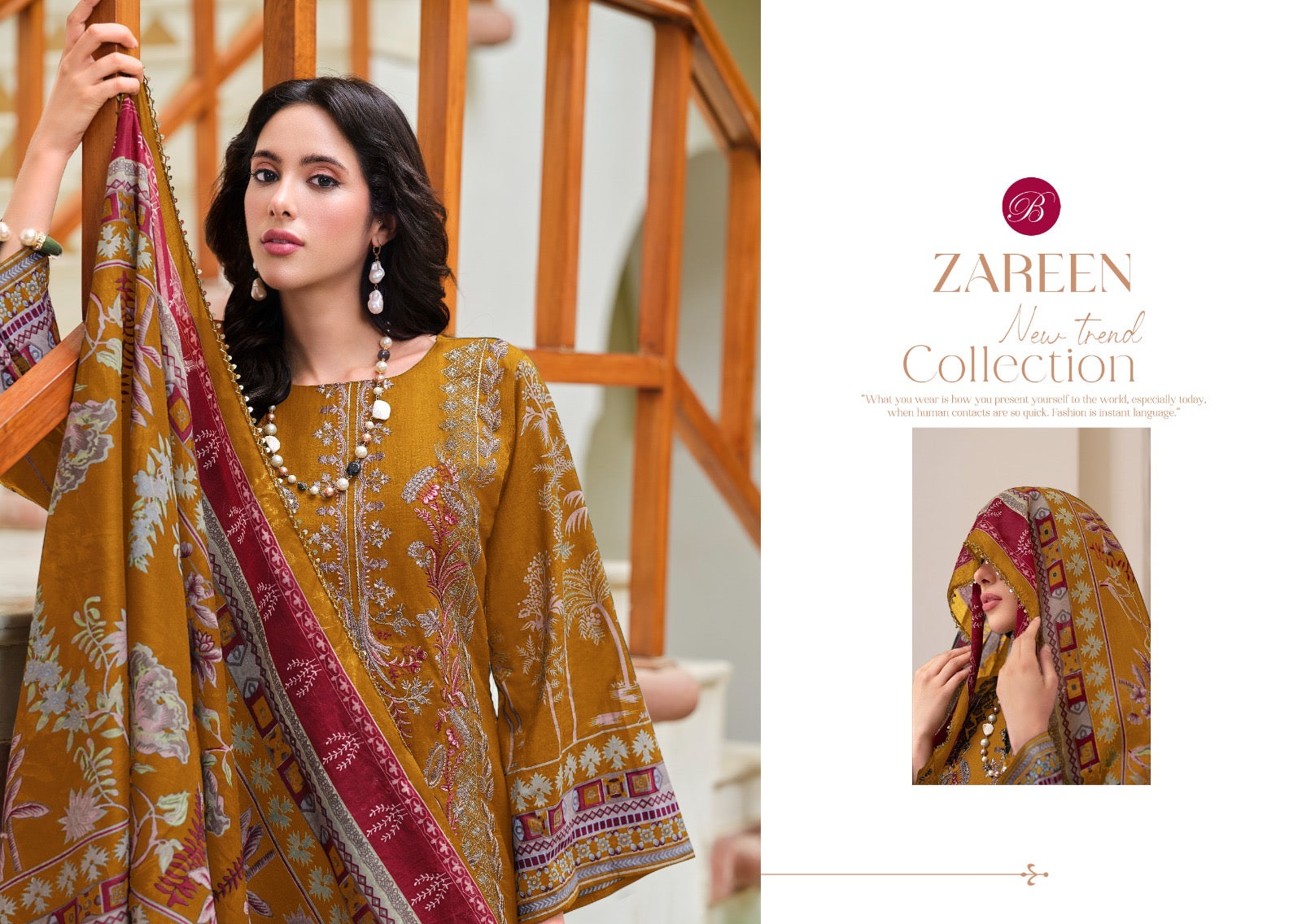 Belliza Designer Studio Zareen Pakistani 3Pcs Dress