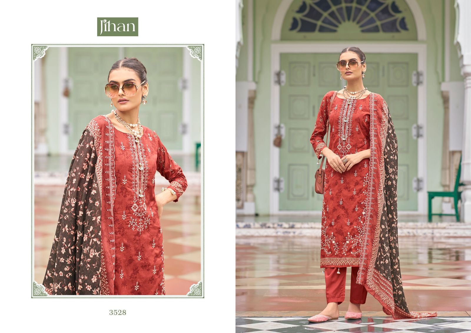 Jihan bin Saeed vol 15 lawn cotton unstitched dress material - jilaniwholesalesuit
