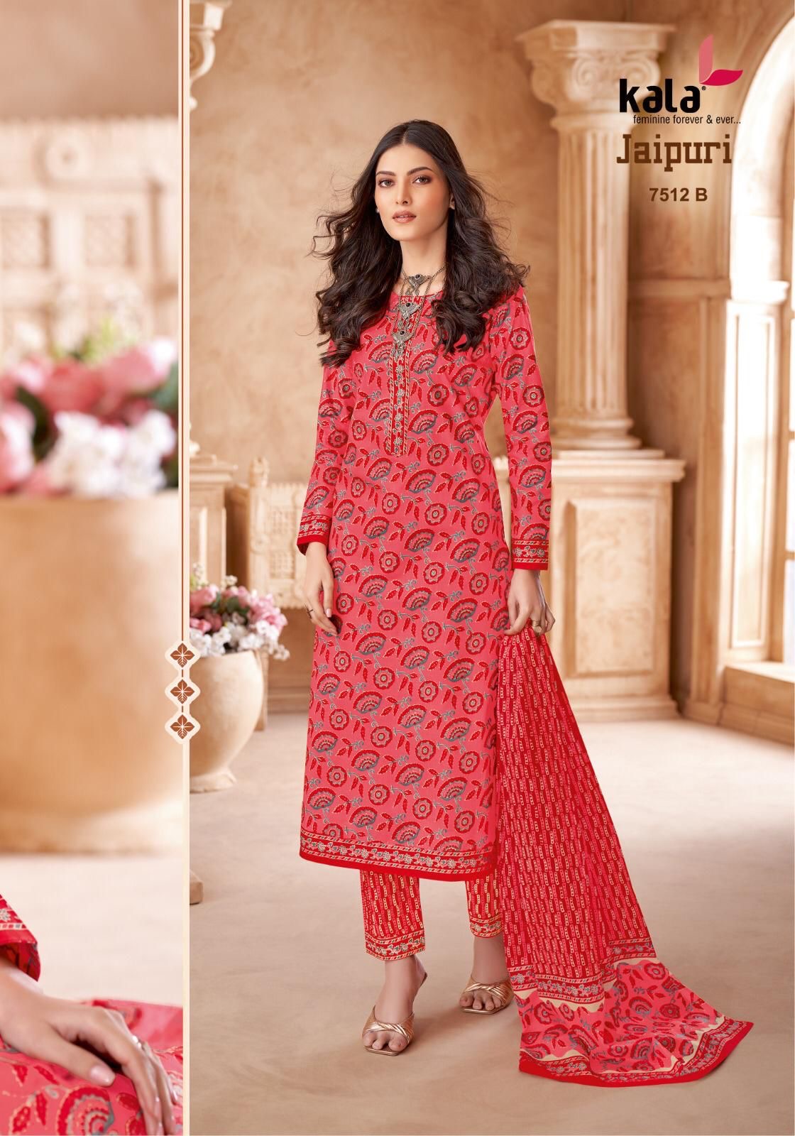 Kala jaipuri vol 7 cotton printed dress material wholesale jetpur - jilaniwholesalesuit