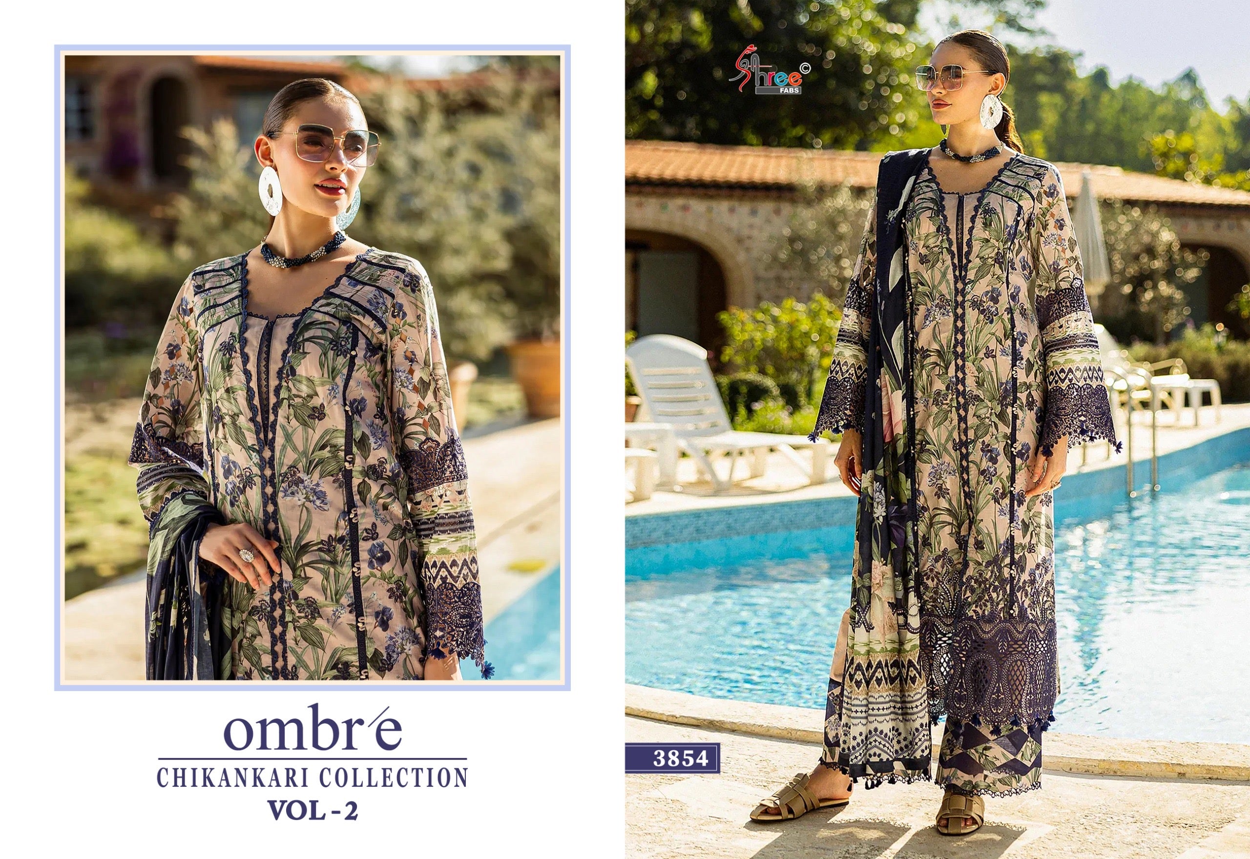 Shree fabs ombare chikankari collection vol 2 Pakistani designer salwar suit design