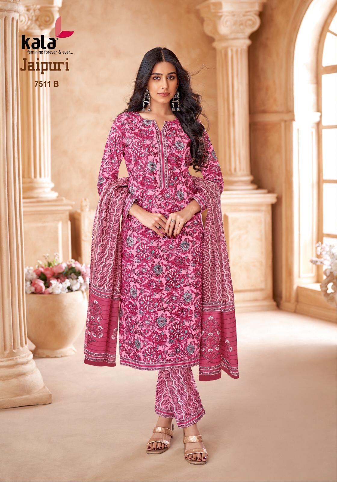 Kala jaipuri vol 7 cotton printed dress material wholesale jetpur - jilaniwholesalesuit