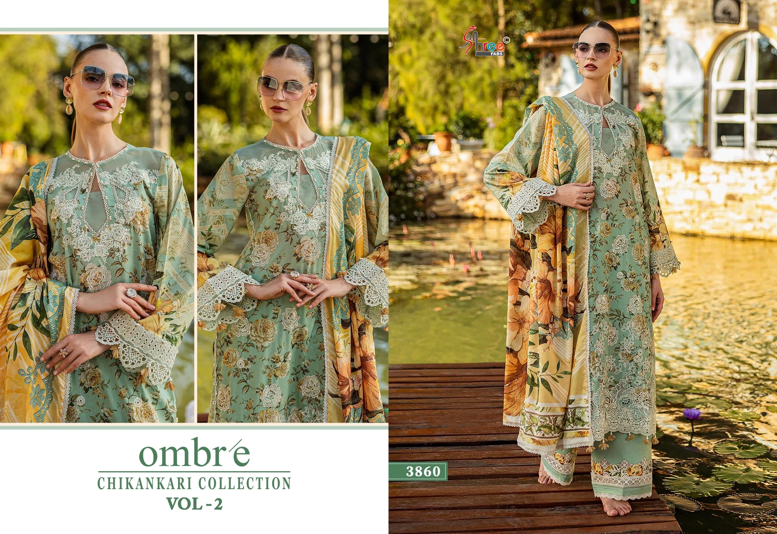 Shree fabs ombare chikankari collection vol 2 Pakistani designer salwar suit design