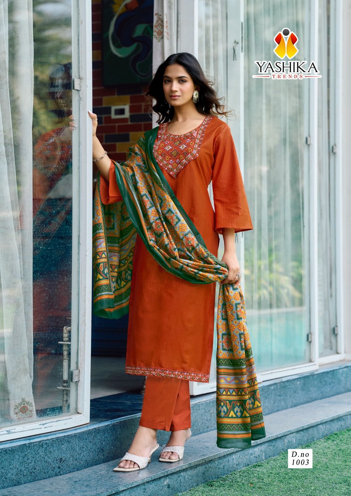 Yashika trends shanaya embroidery work cotton salwar suits wholesaler - jilaniwholesalesuit