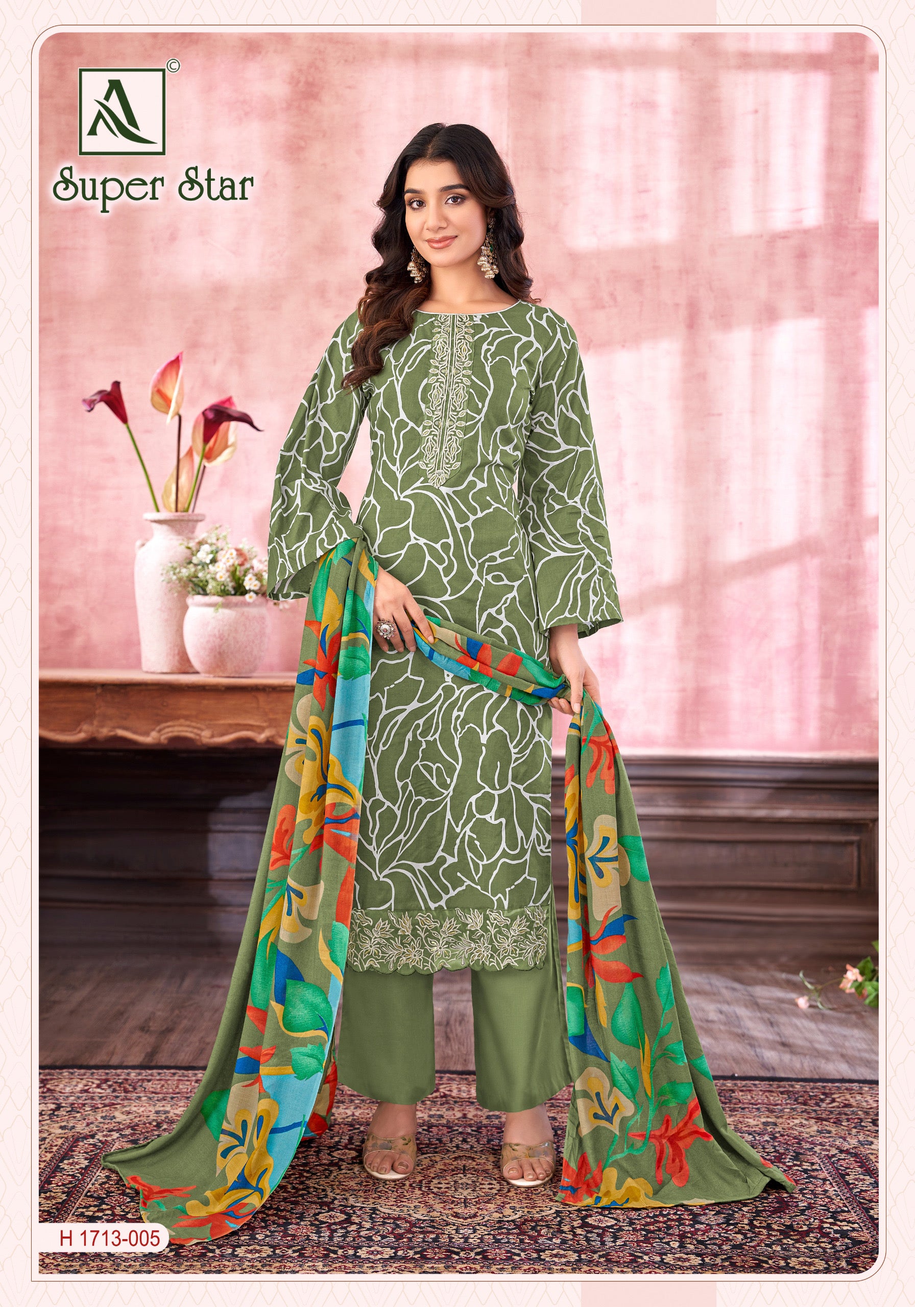Alok suit super star cotton salwar kameez supplier in Surat - jilaniwholesalesuit
